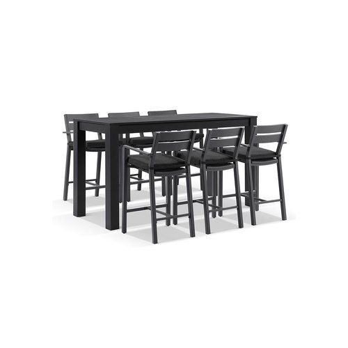 Santorini Aluminium 2m Bar Table with 6 Bar Stools