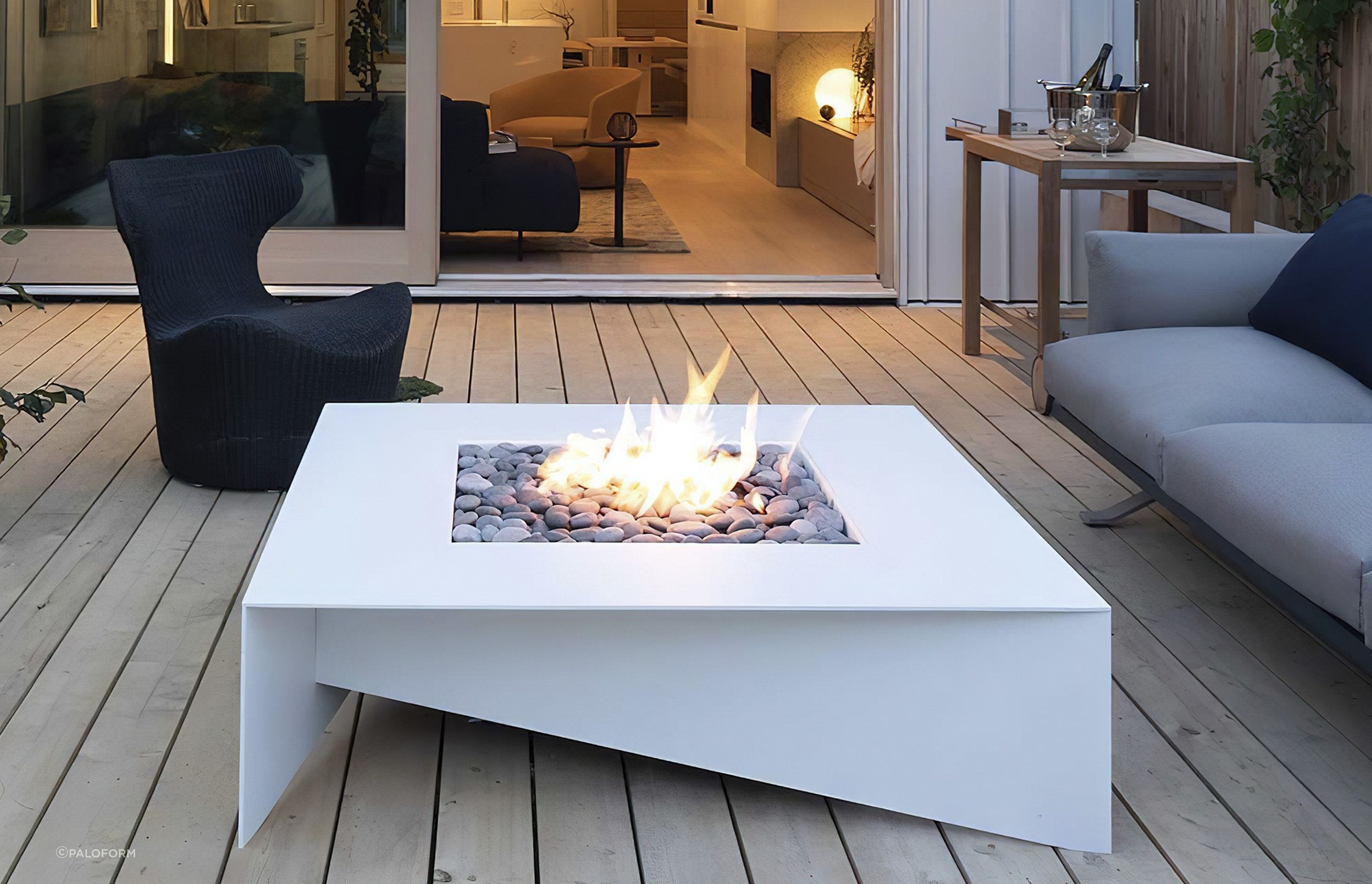 The drama of a fire pit, like the Fold Fire Table, is hard to top
