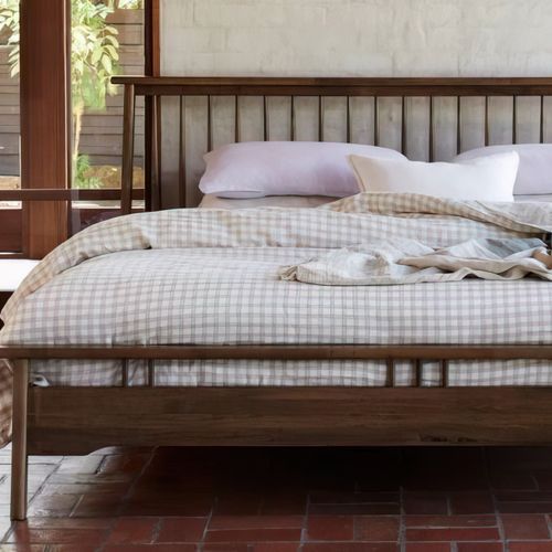 Rome Hardwood King Size Bed Frame | Walnut