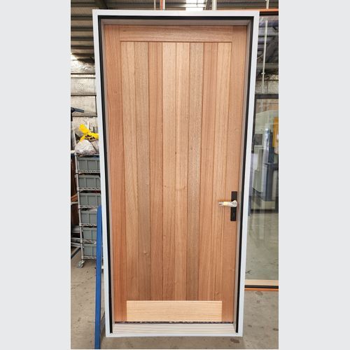 Custom V-Panel Solid Victorian Ash Entry Doors