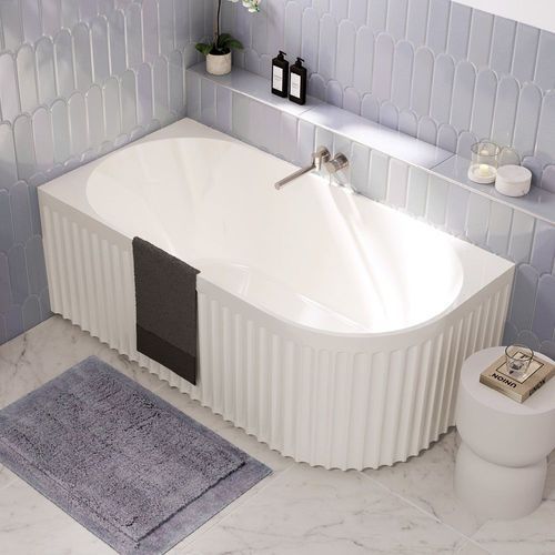 Eleanor Fluted Acrylic Corner Bath, 1500mm