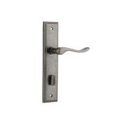 Iver Stirling Door Lever on Stepped Backplate Distressed Nickel gallery detail image