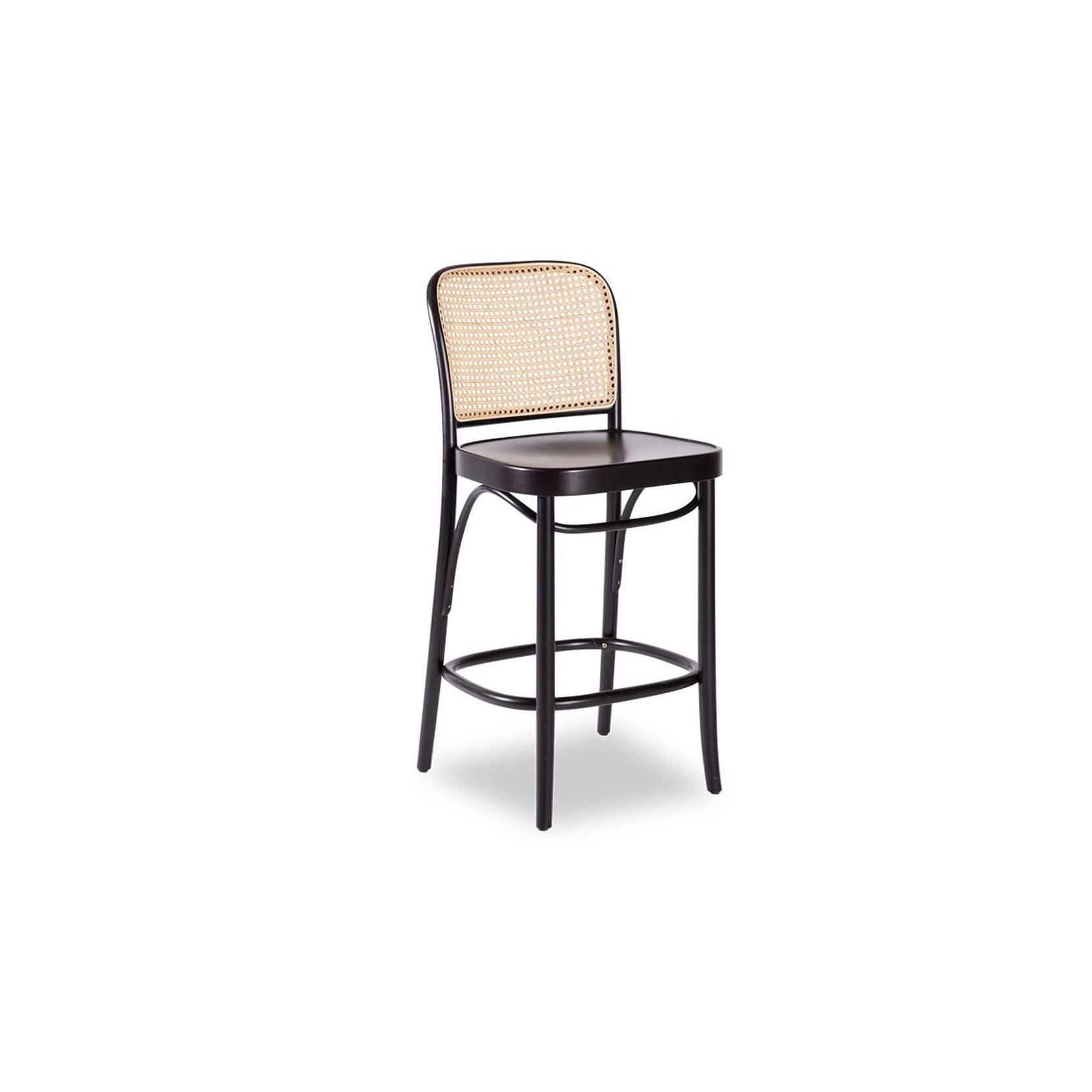 811 Hoffmann Stool - Black Stained Wood Seat - by TON gallery detail image