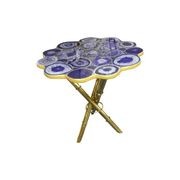 Strike Purple Agate End Table with Gold Metal Frame gallery detail image