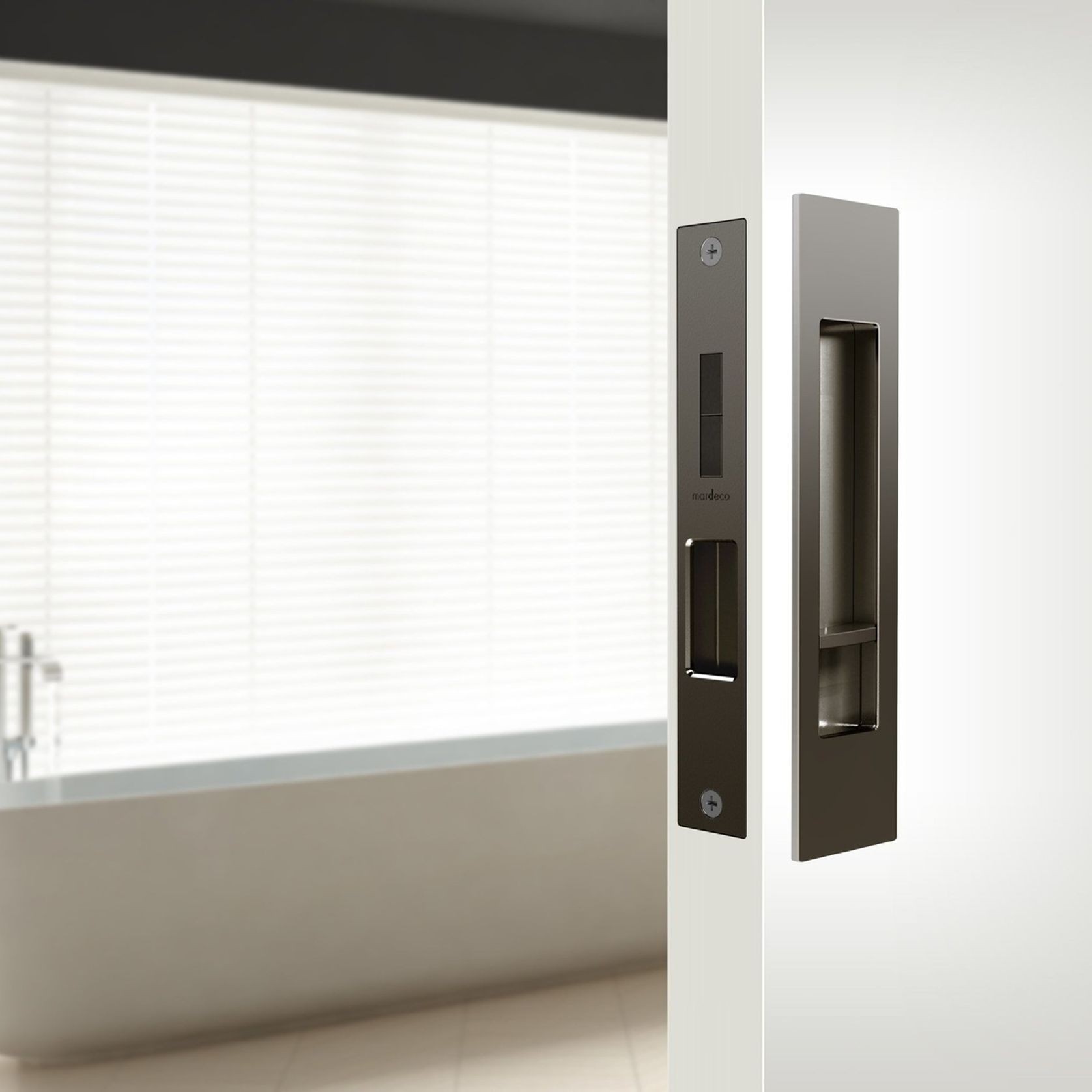 Mardeco 'M' Series Flush Pull Privacy Set Bronze for Sliding Doors BR8004SET gallery detail image