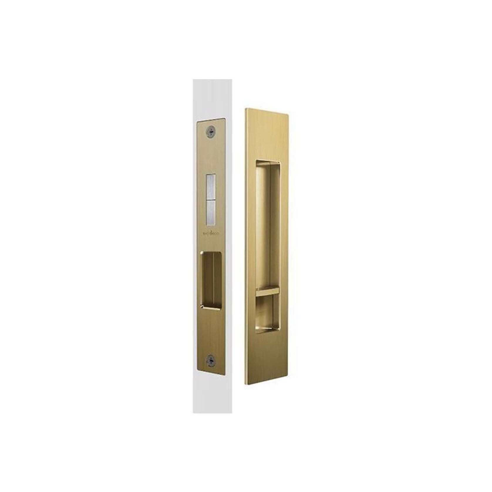Mardeco 'M' Series Flush Pull Privacy Set Satin Brass for Sliding Doors BRS8004SET gallery detail image