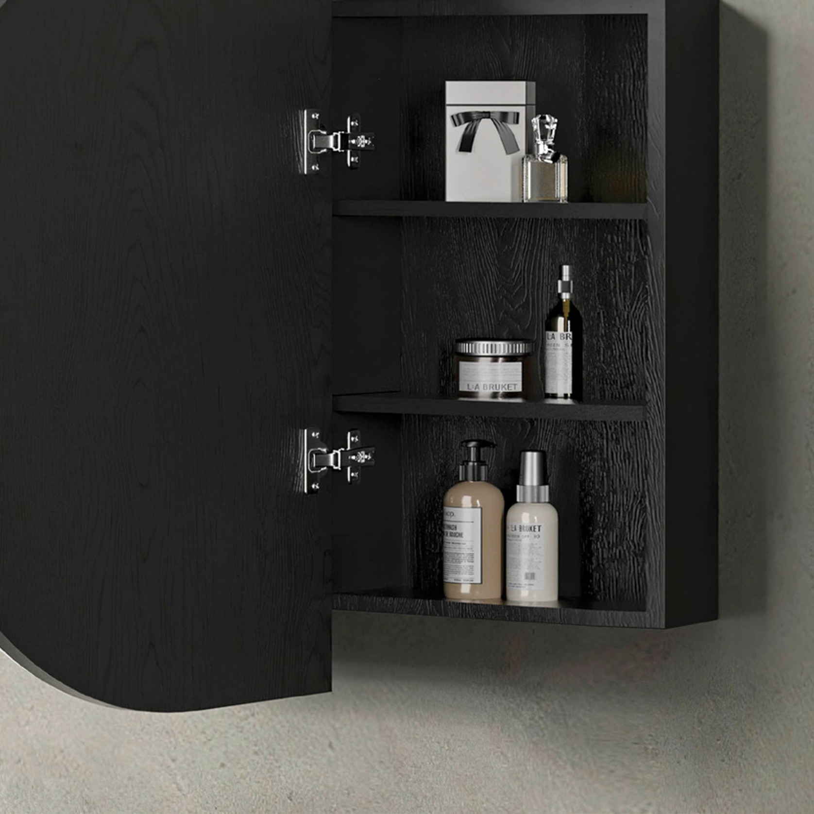 Otti Bondi Shaving Cabinet Black Oak 900mm gallery detail image