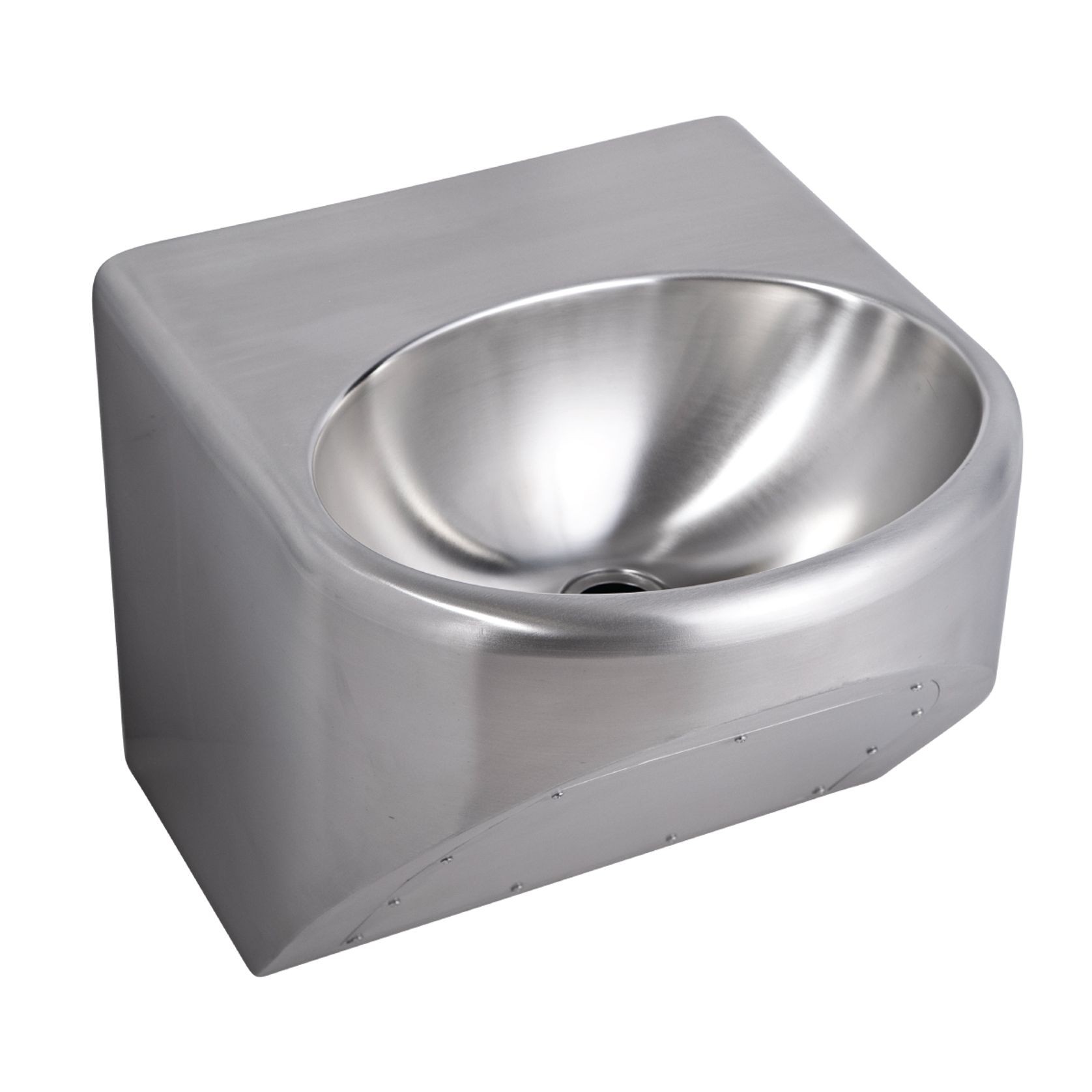 Round Disabled Compliant Wall Mounted Stainless Steel Hand Basin gallery detail image