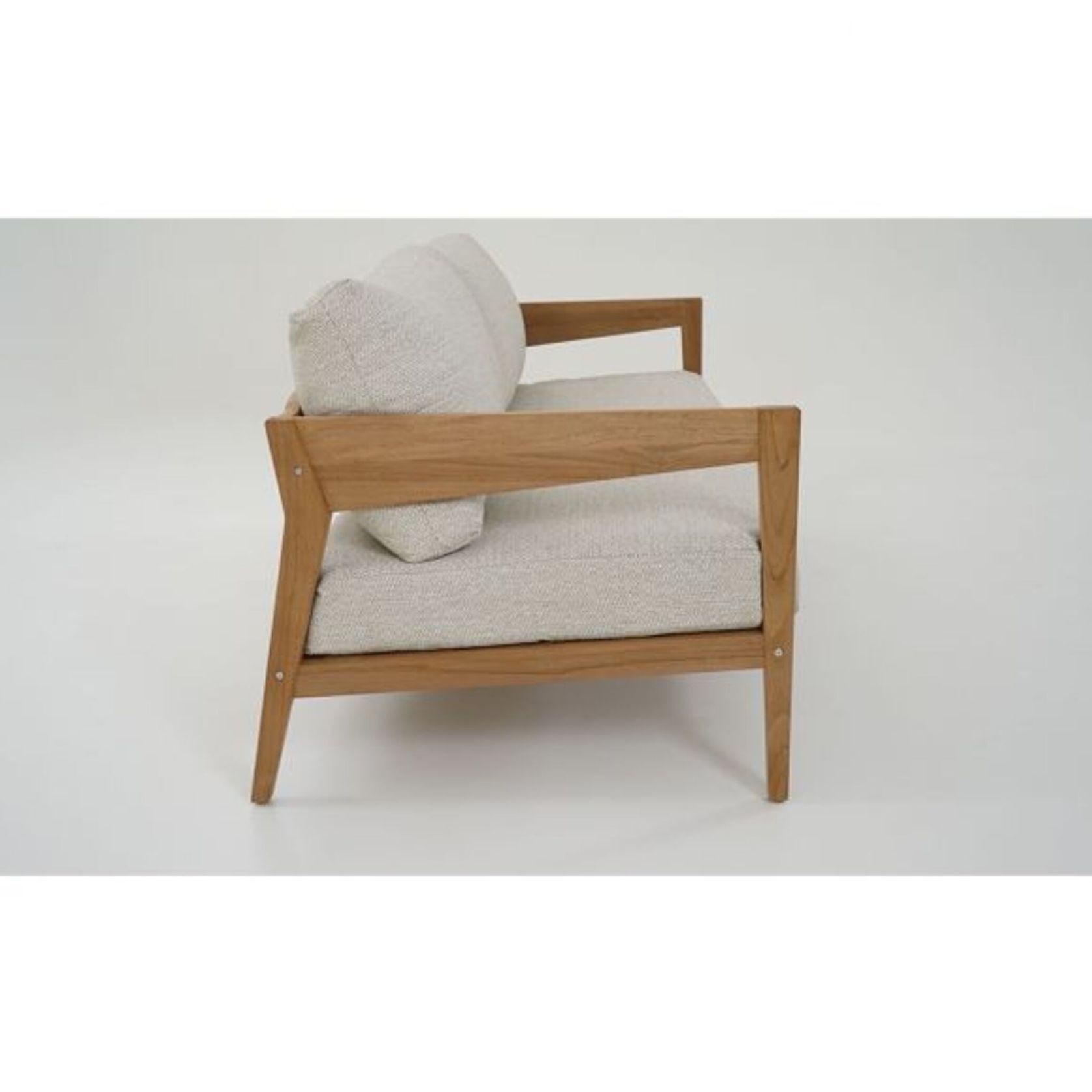Caledonia Outdoor Teak 2 Seater with Oatmeal Cushions gallery detail image