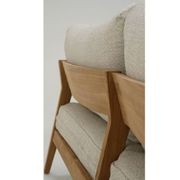 Caledonia Outdoor Teak 2 Seater with Oatmeal Cushions gallery detail image