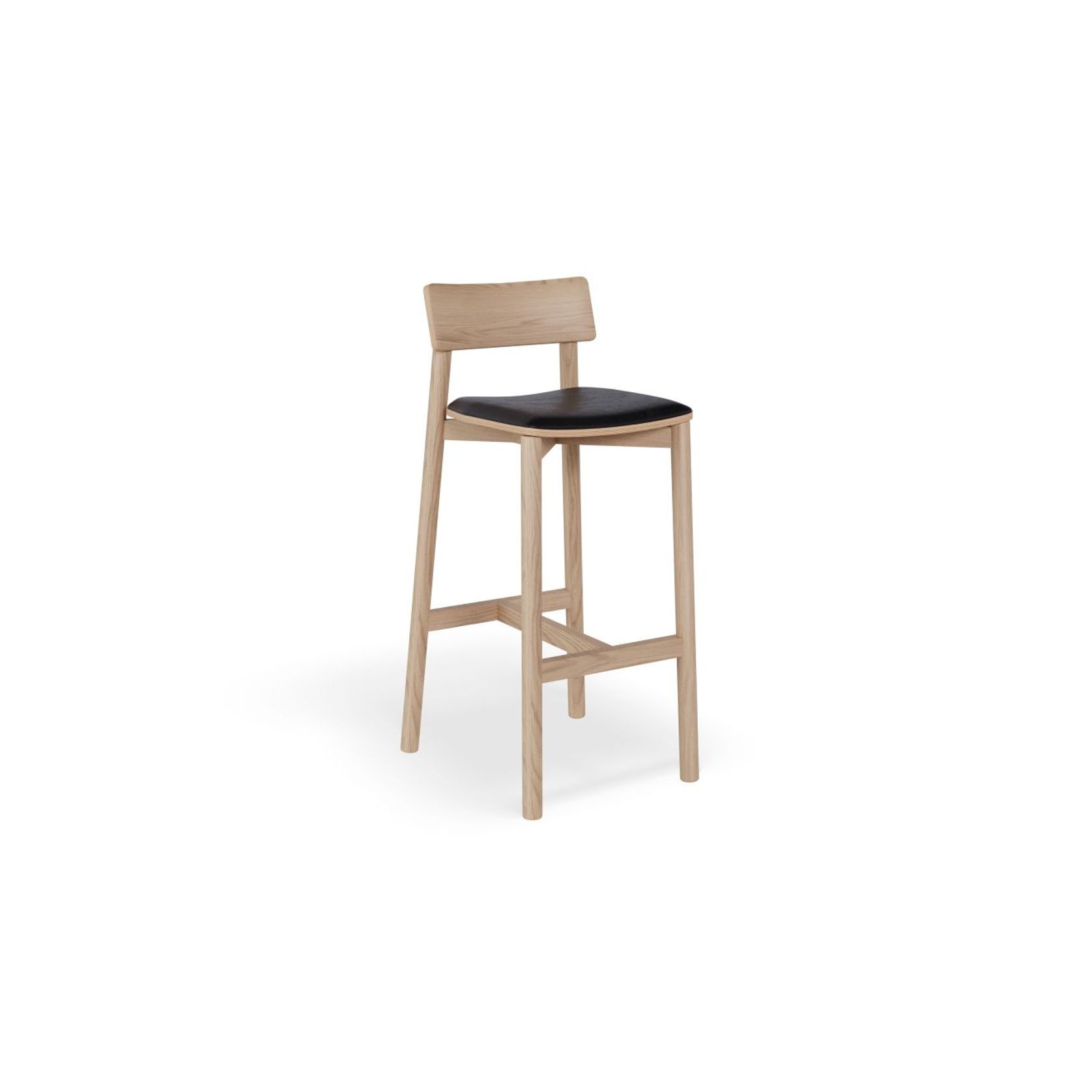 Andi Stool - Natural with Pad - 66cm Seat Height Vintage Tan Vegan leather Seat Pad gallery detail image