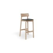Andi Stool - Natural with Pad - 66cm Seat Height Vintage Tan Vegan leather Seat Pad gallery detail image