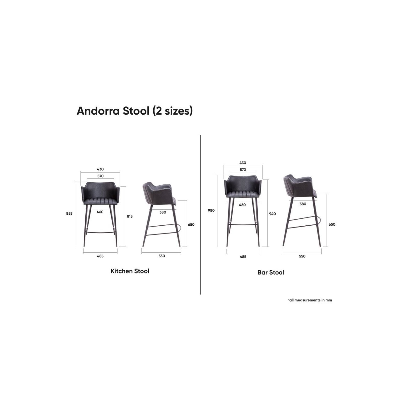 Andorra Bar Stool Vintage Tan Seat - 75cm Seat Height Commercial Bar gallery detail image