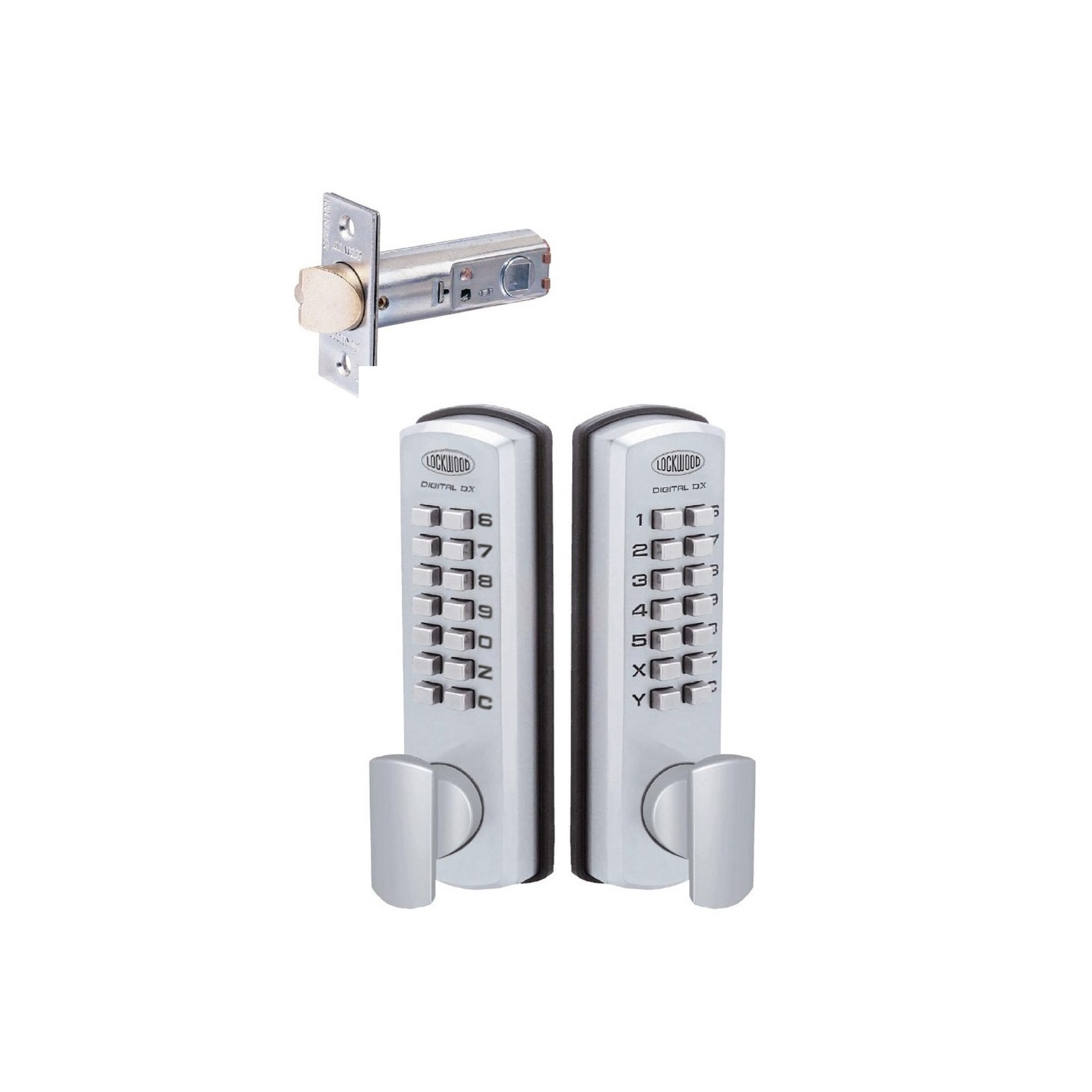 Lockwood Digital Lockset Double Keypad Satin Chrome Archipro Au 1844