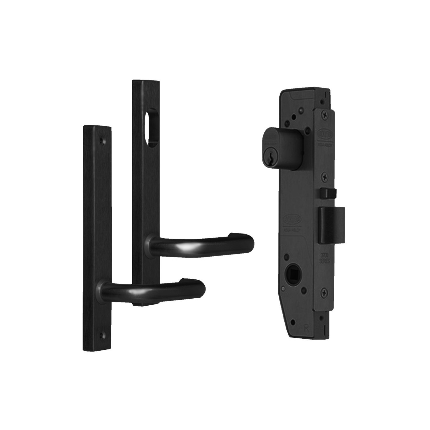 Lockwood Narrow Mortice Lock Kit Cylhandles Black Archipro Au 2510