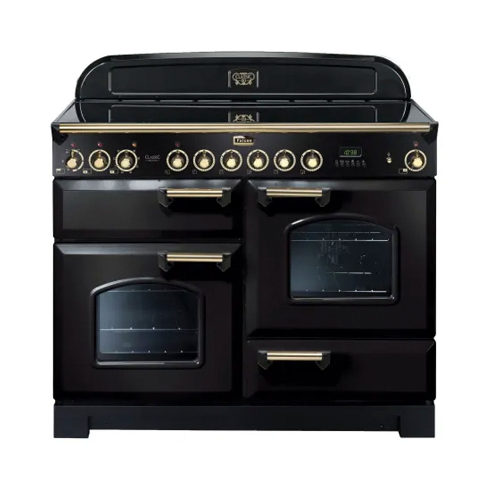 Falcon Classic Deluxe 110cm Induction Range Cooker Black & Brass