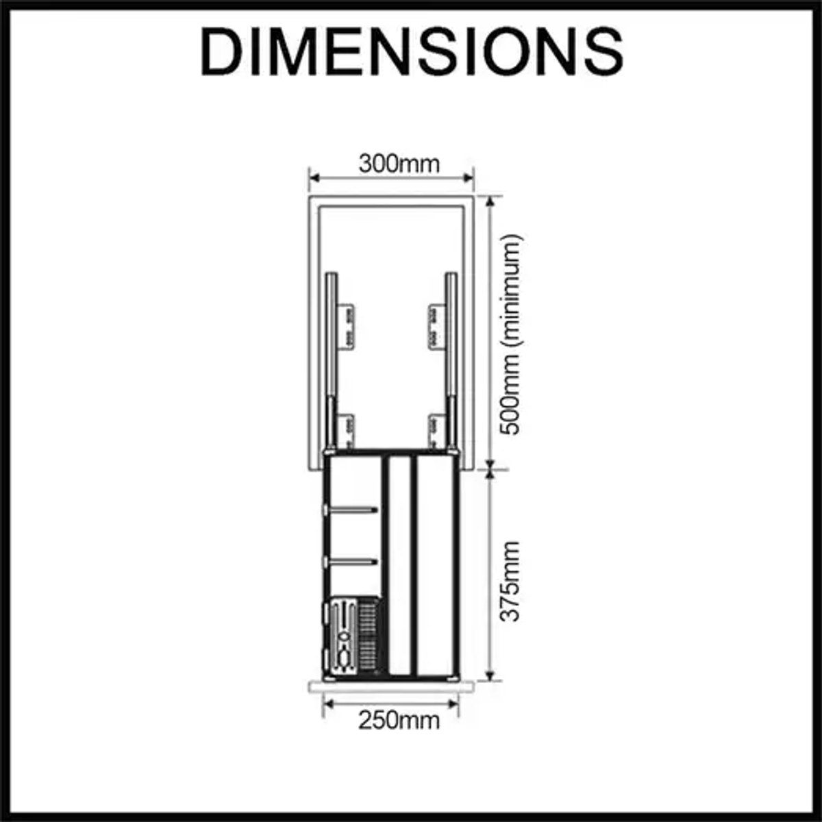 Galley Kitchen Pull-Out Cupboard Organiser Suits 300mm