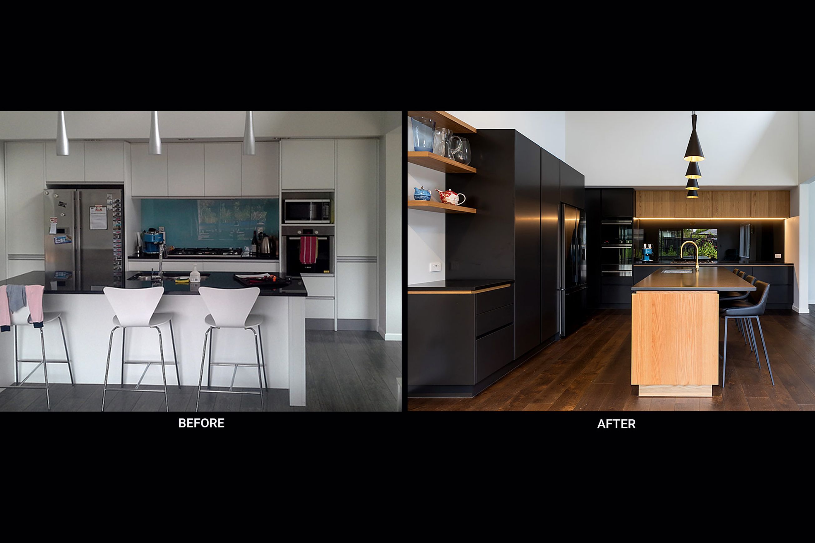 'Before' and 'After' kitchen photos