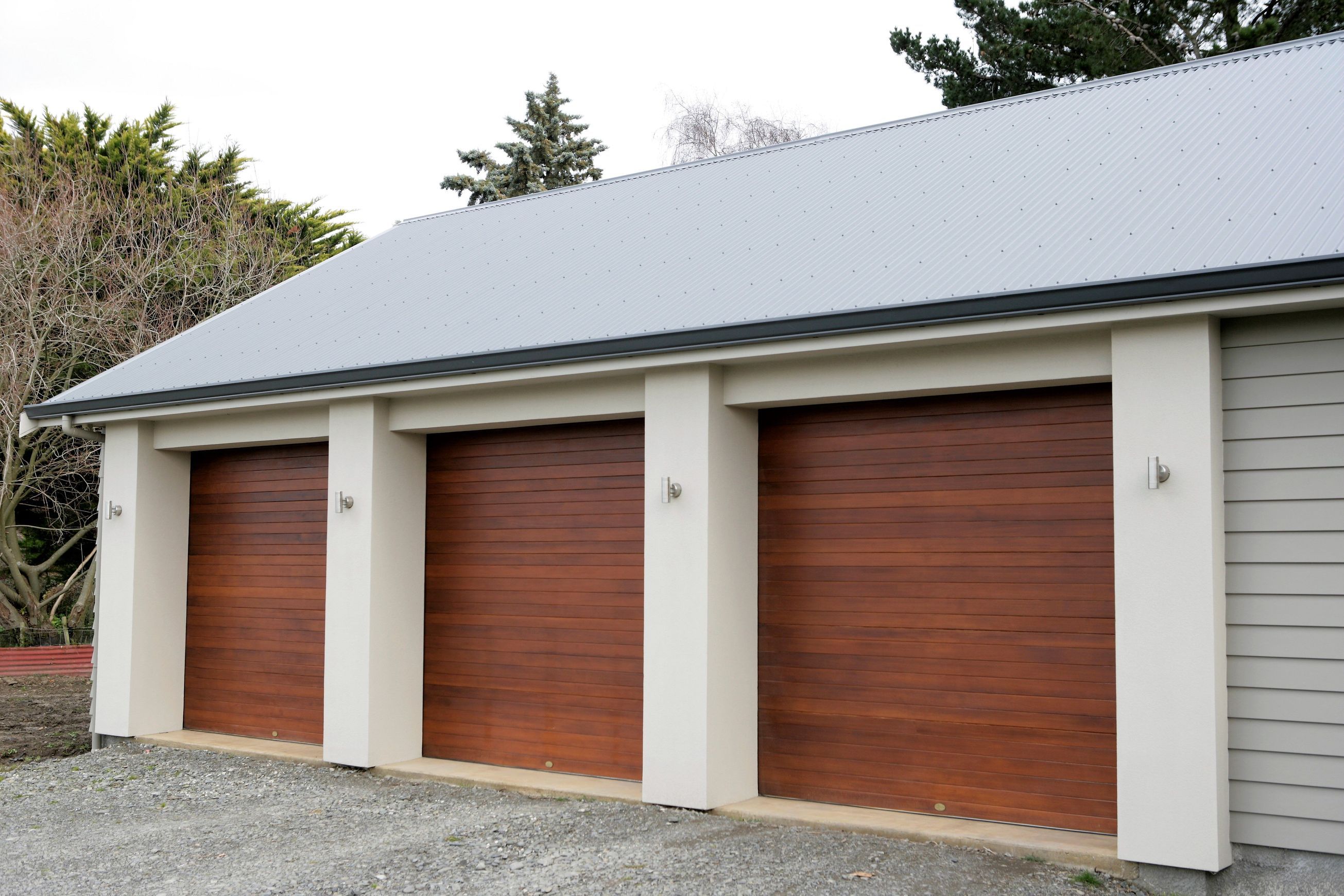 Horizontal and Vertical Cedar Garage Door