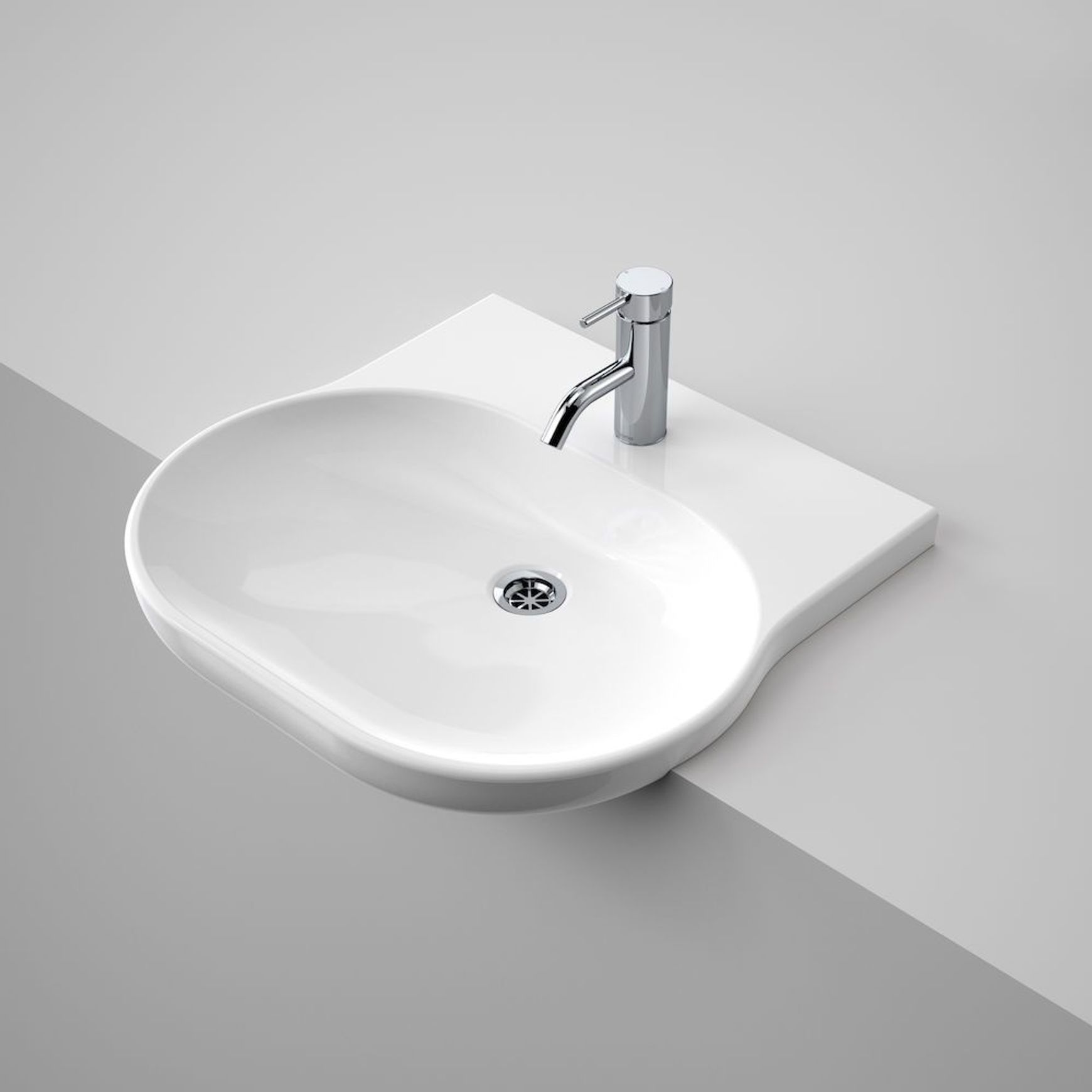 Opal Sole Semi Recessed Wall Basin 1th