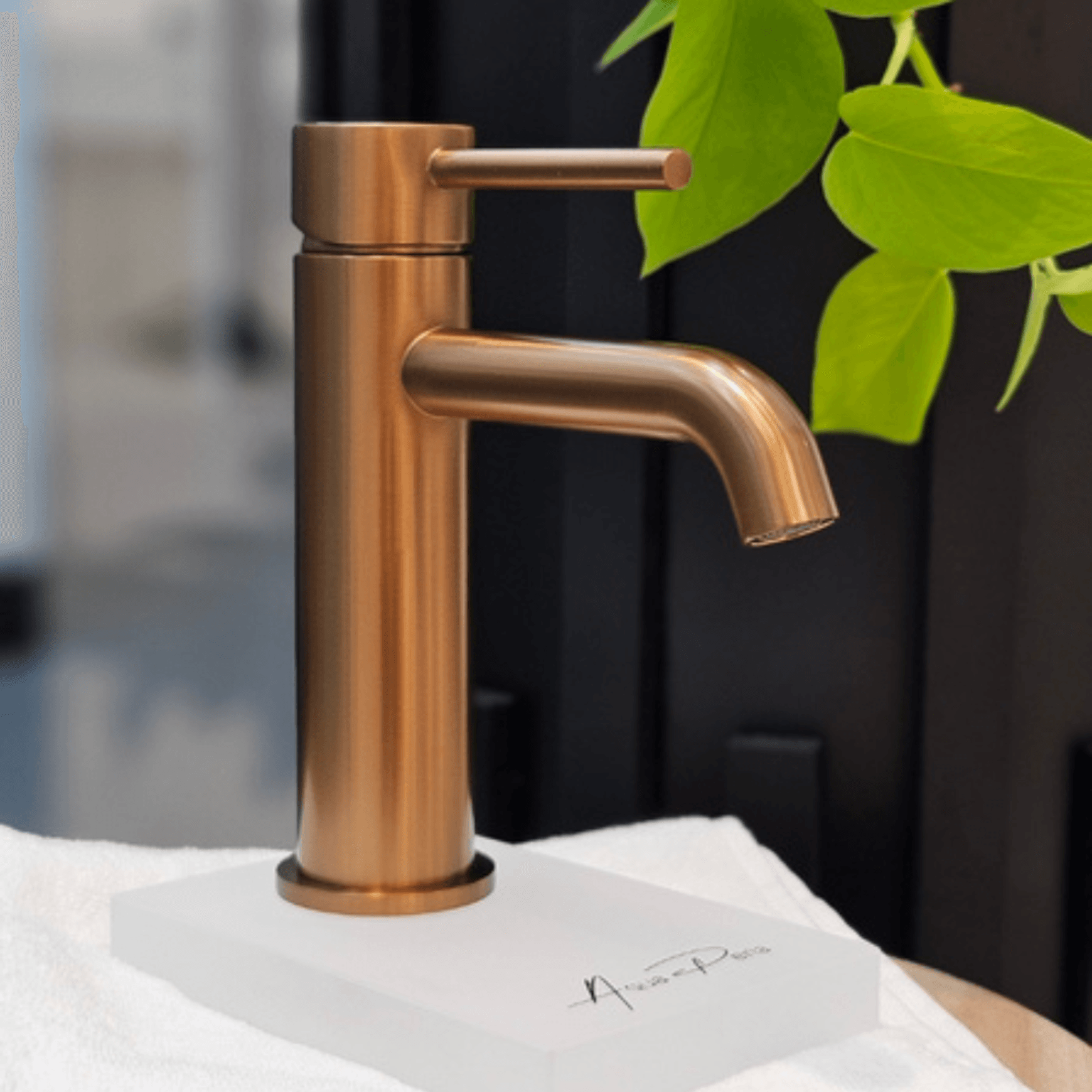 Lucid Pin Basin Mixer Brushed Copper