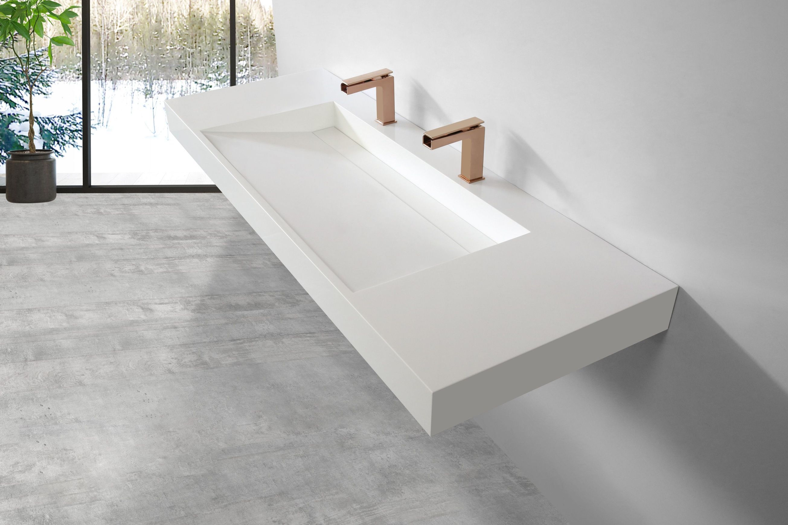 Ramp basin Wide 1524mm Wall Hung B5060
