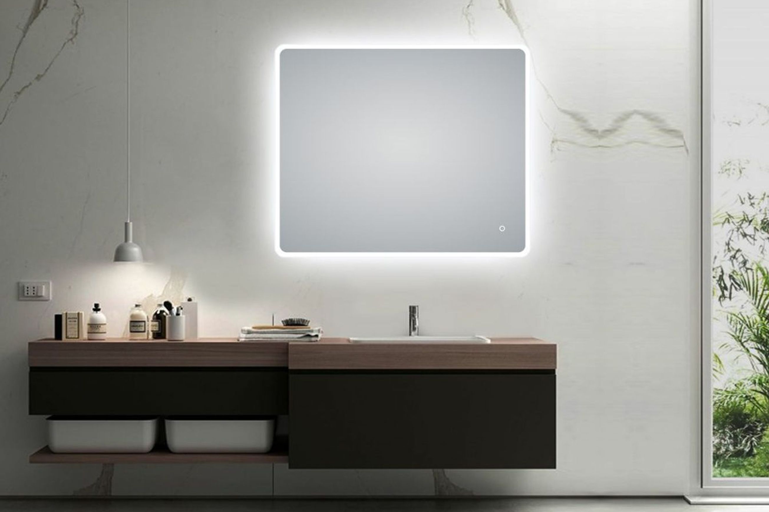 LED Curved Rectangle Mirror 900x750mm