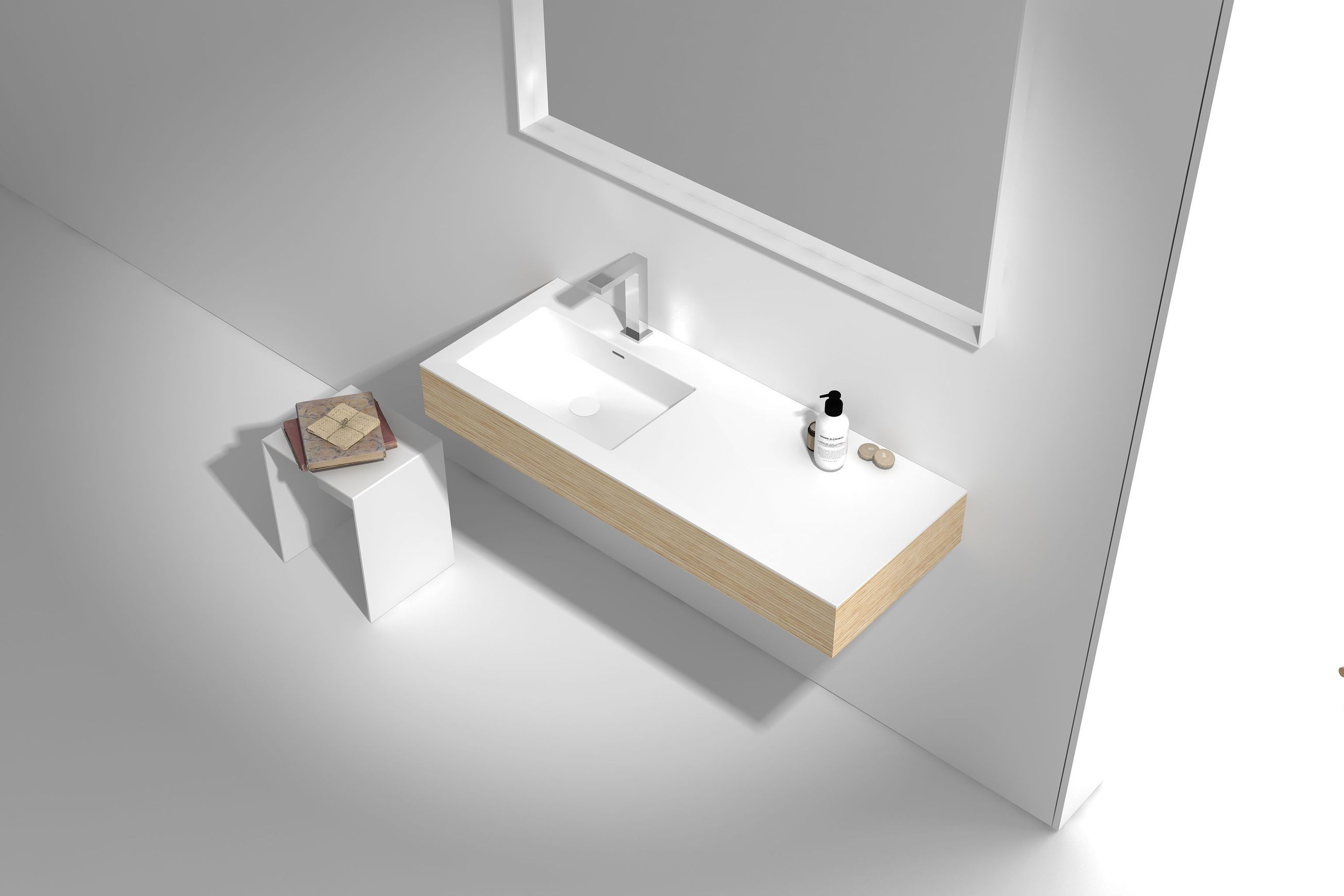 1200mm Wall Hung Solid Surface Timber Vanity G38561-C