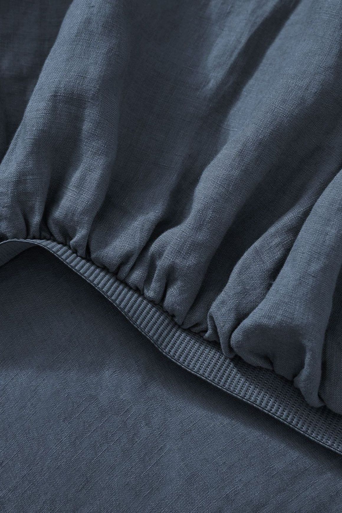 Ravello Linen Fitted Sheet - Denim | Weave Home Bed Linen