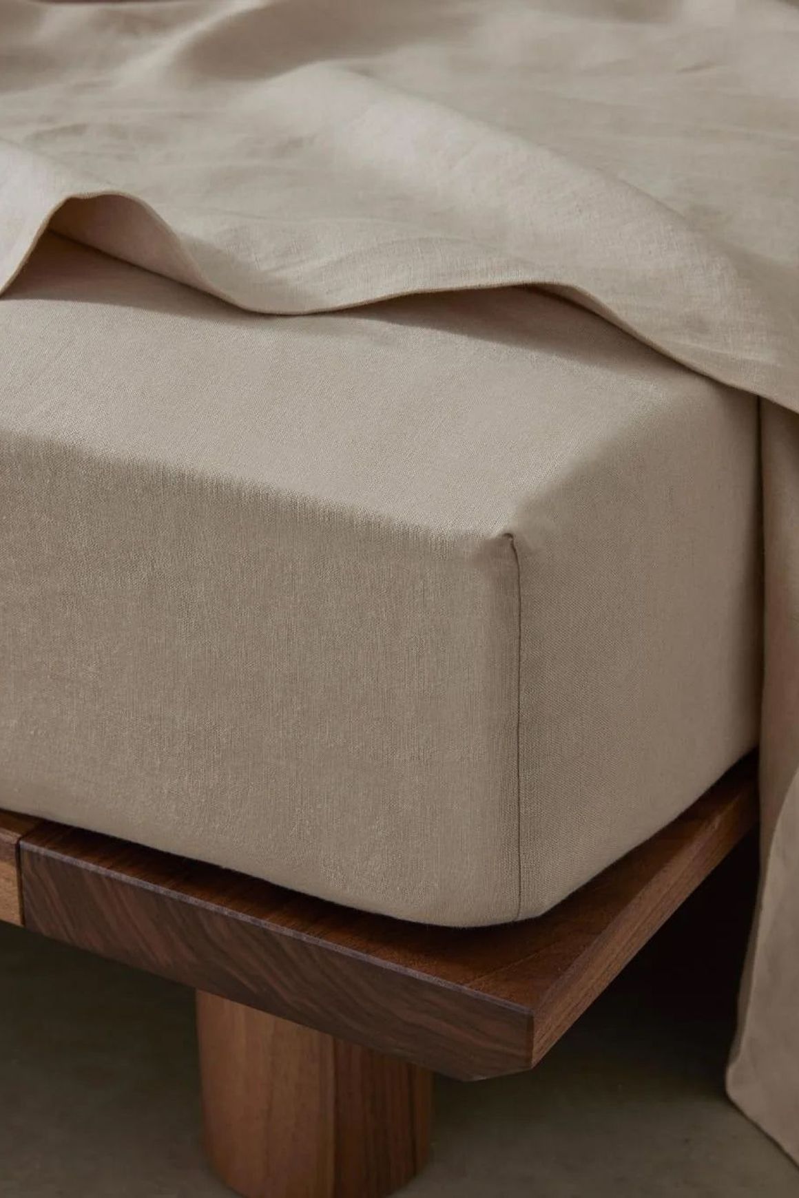 Ravello Linen Fitted Sheet - Shell | Weave Home Bed Linen