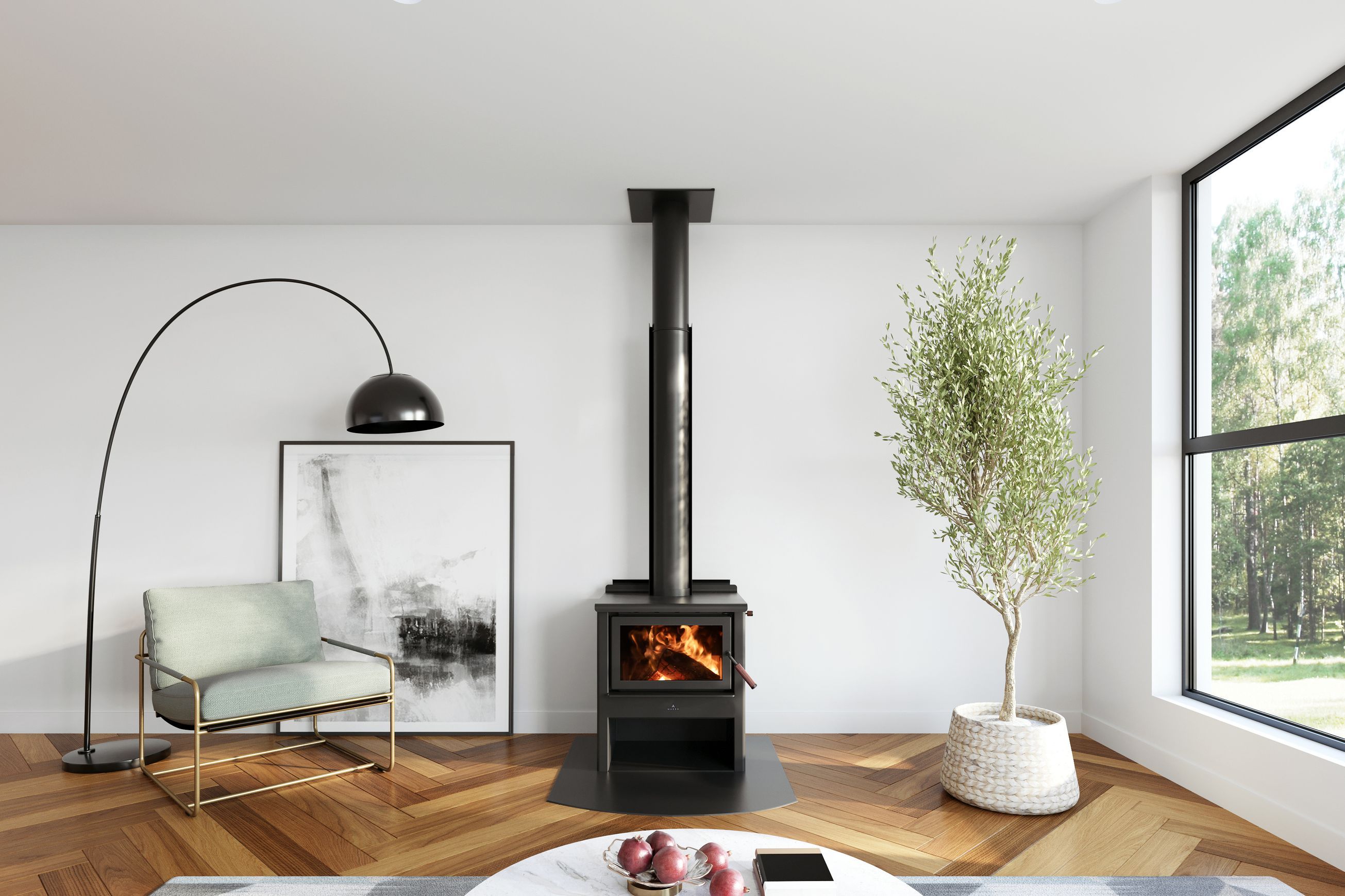 Maxen Kinmont 350 Freestanding Wood Fireplace