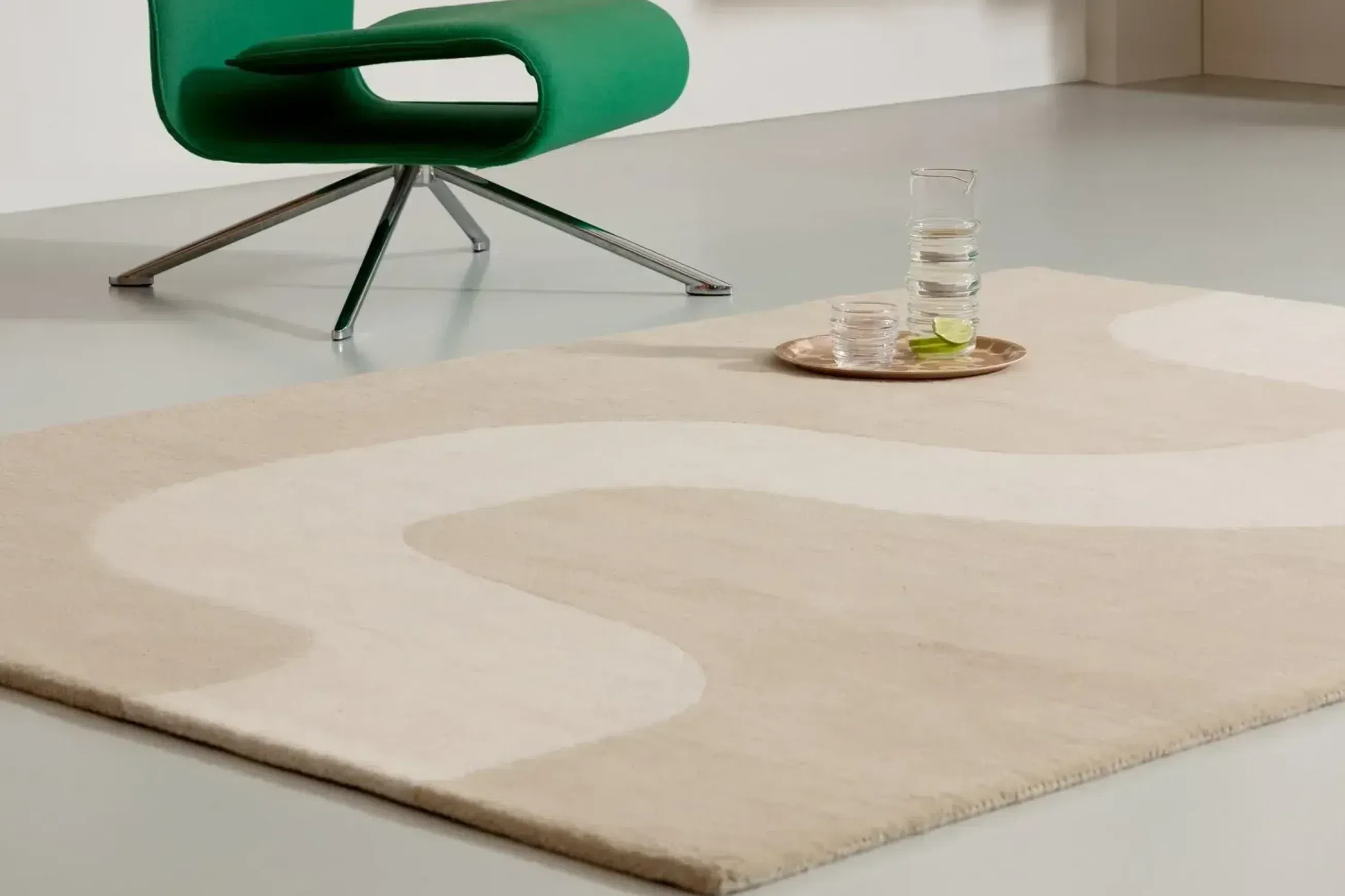 Marimekko Seireeni - Warm Beige | 100% Wool Designer Floor Rug