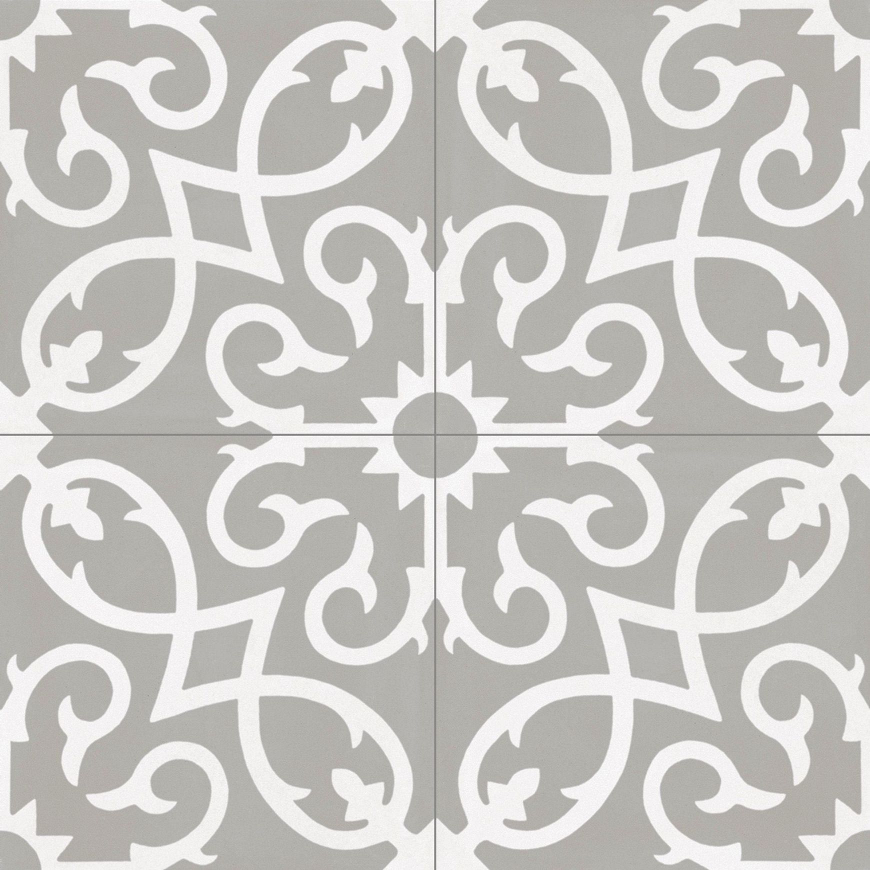 Contrasti Floral Grigio Pattern Porcelain Tile