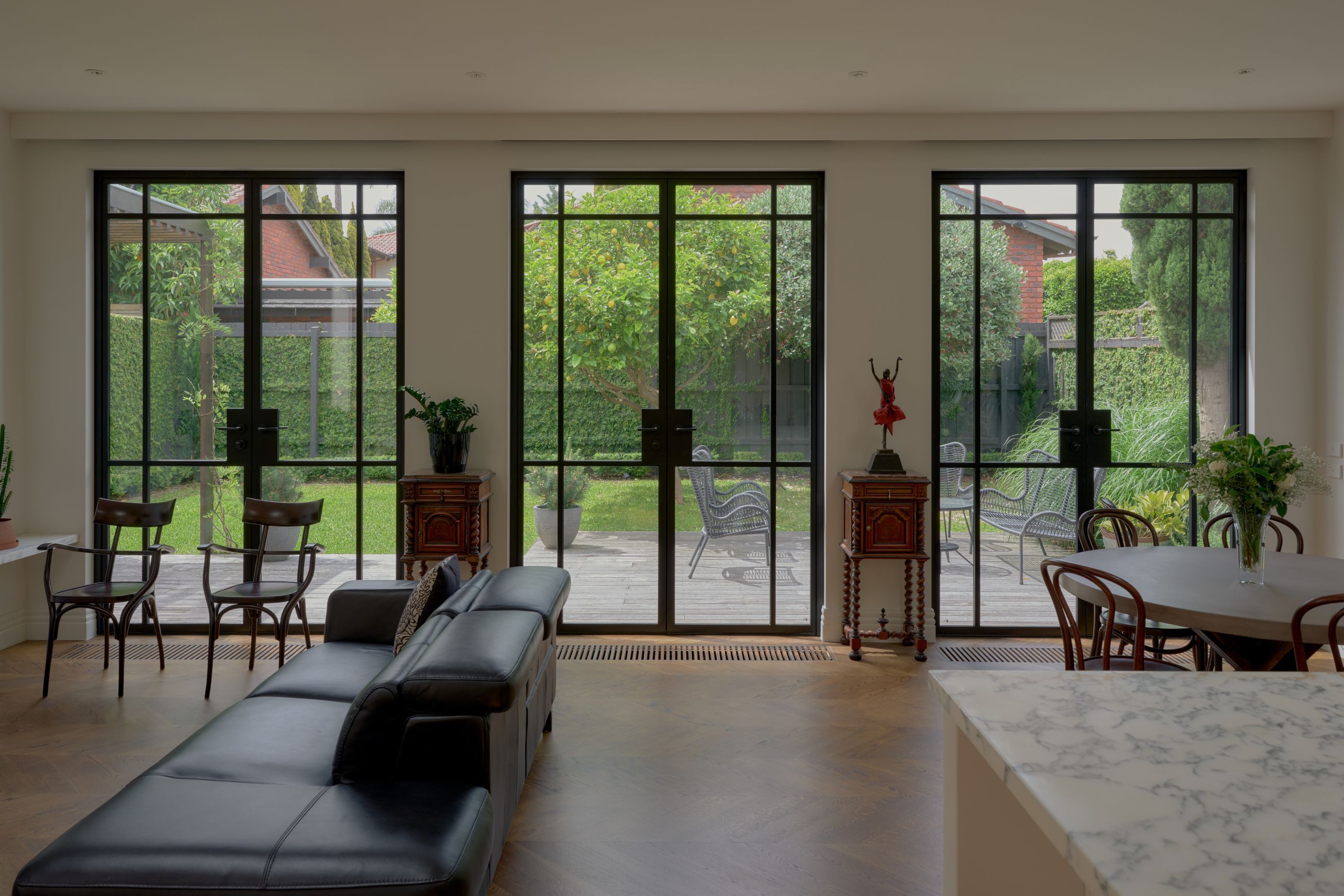 Steel Frame Glass Hinge Doors  - Galvanised FPS50