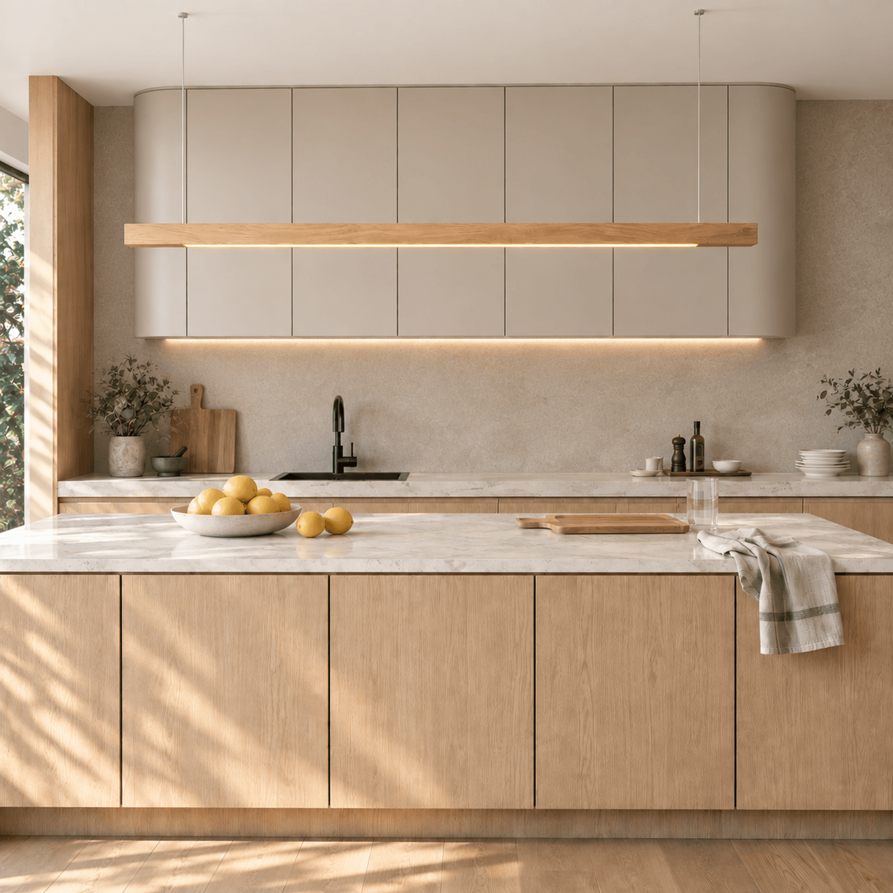 Capsühl Linear LED Pendant Oak