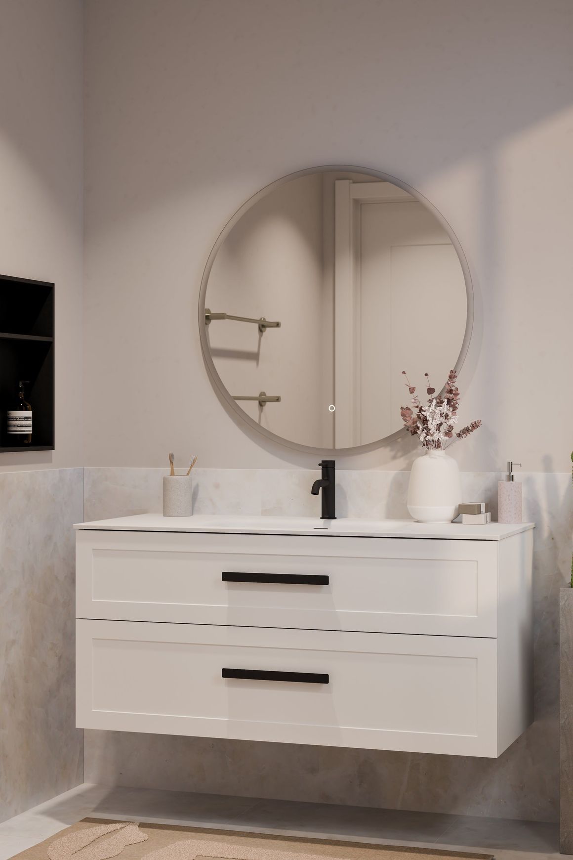 Lineare 1200 Loft Double Drawer Vanity