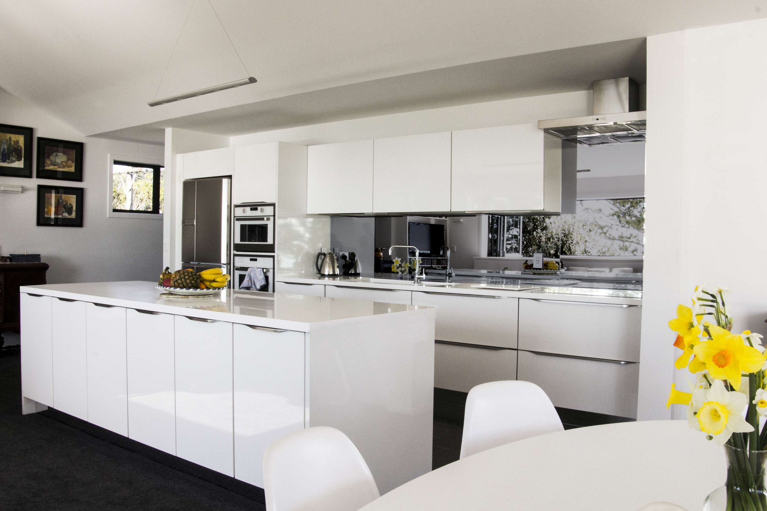 Grey Smokey Mirror Glass Splashback