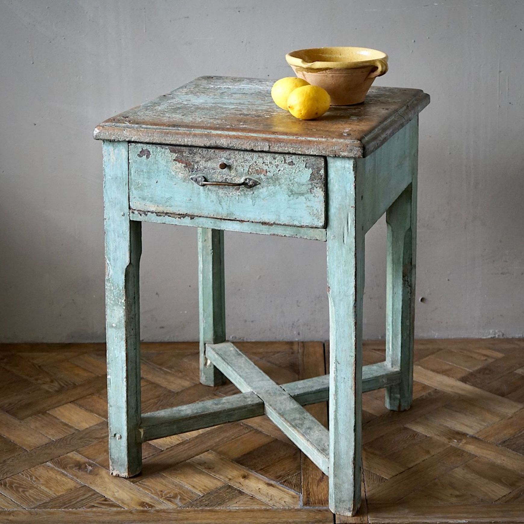 French Antique Painted Side Table