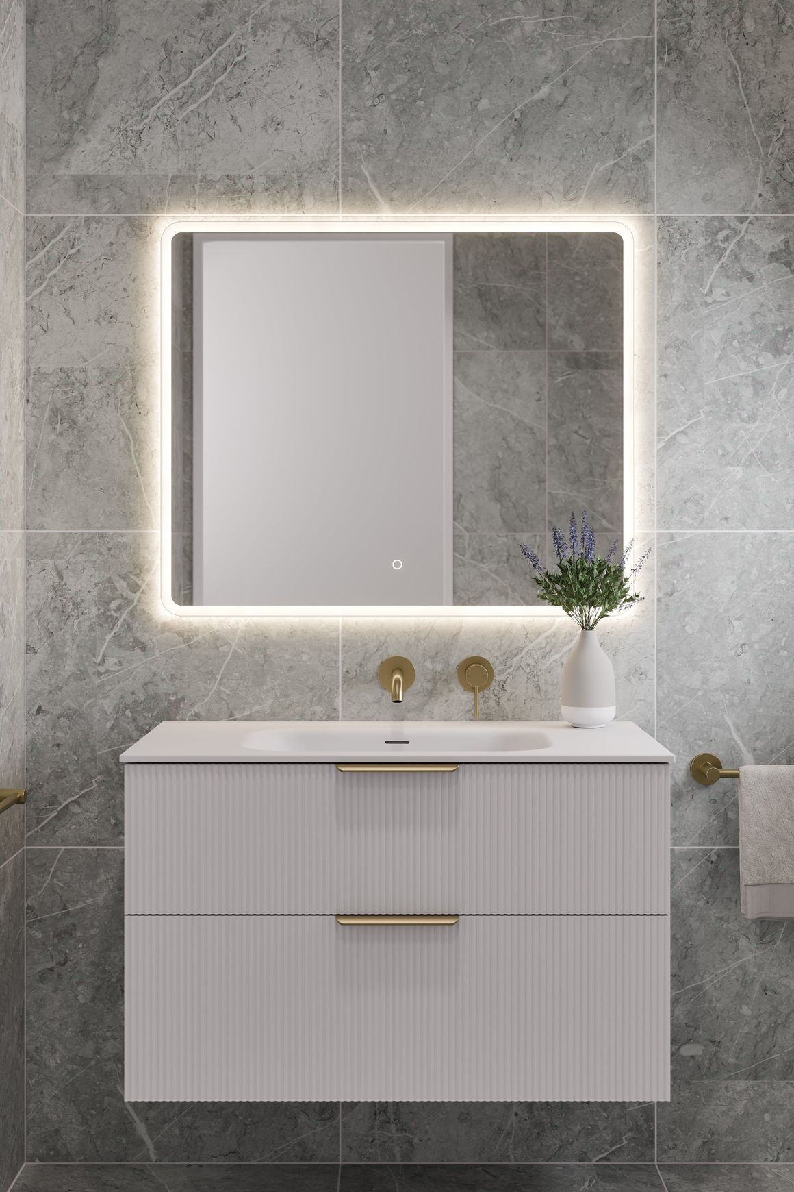 Lineare 900 Pillar 2 Drawer Vanity