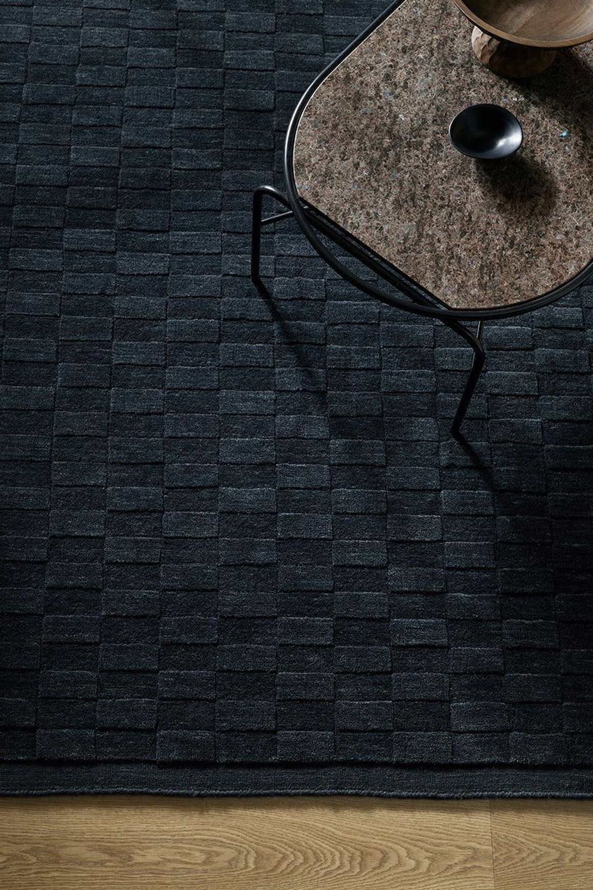 Baya Hugo Wool Floor Rug - Midnight