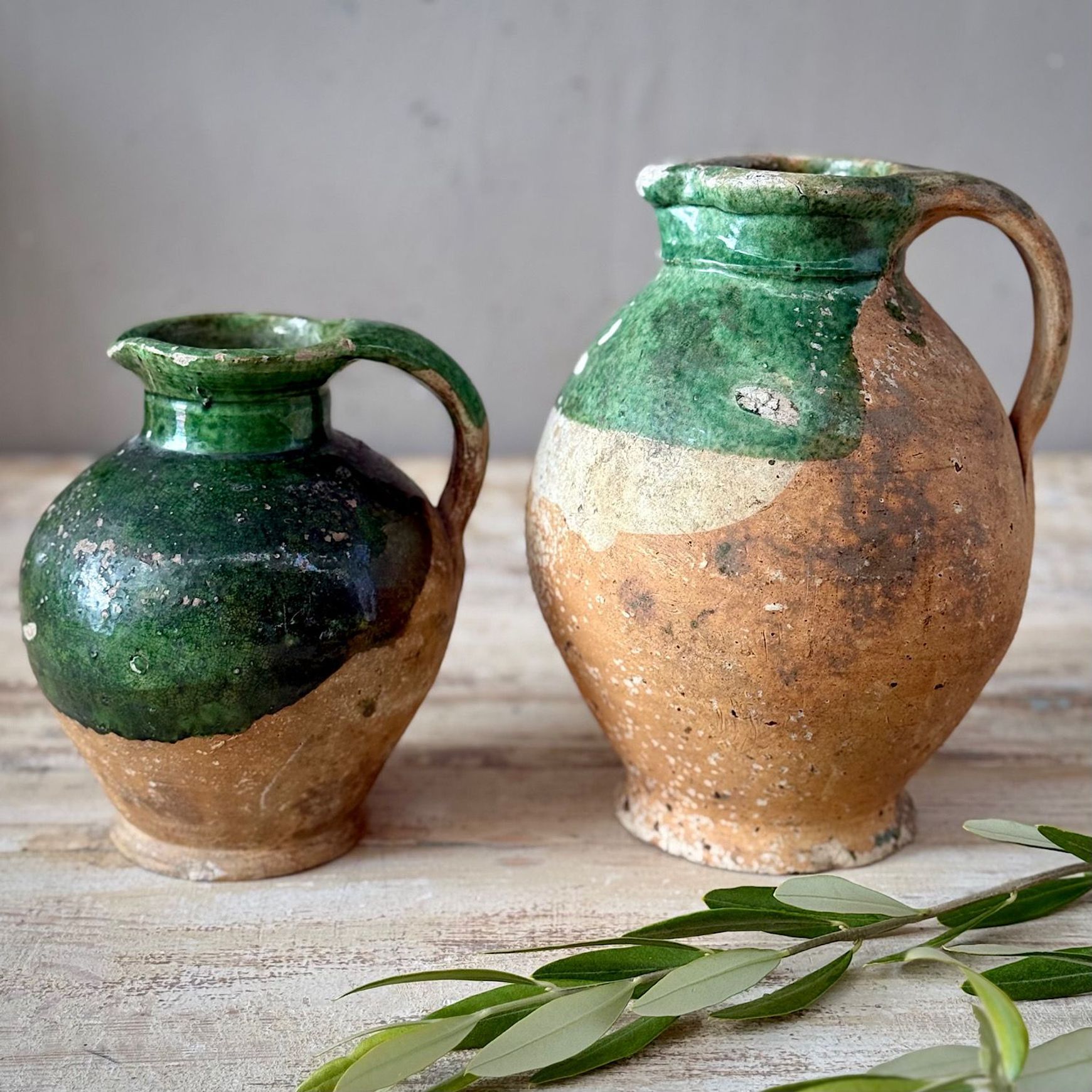 French Terracotta Oil Jugs (Pair)