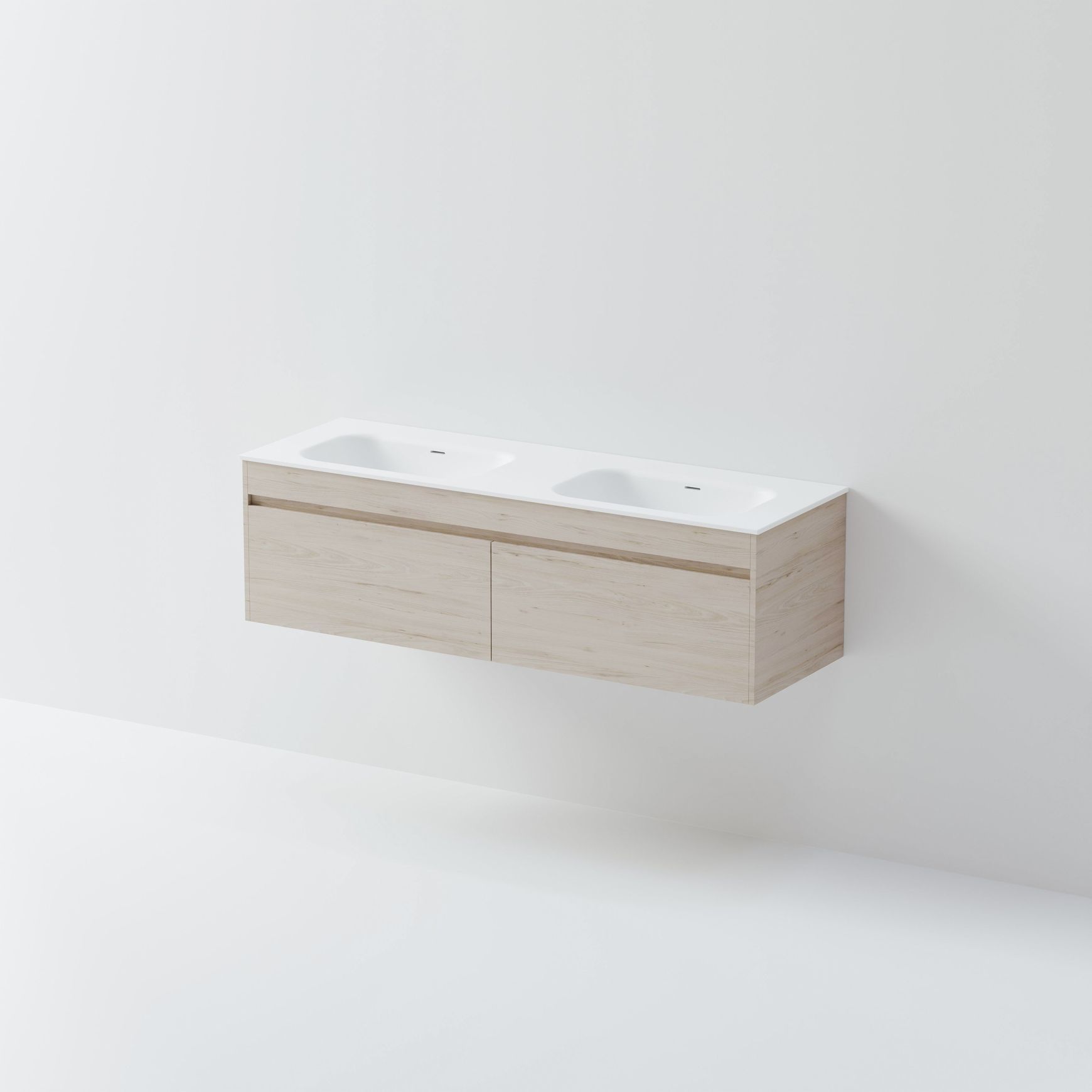 Code Luxe 1500 Wall Hung Double Basin Vanity | 2 Drawer