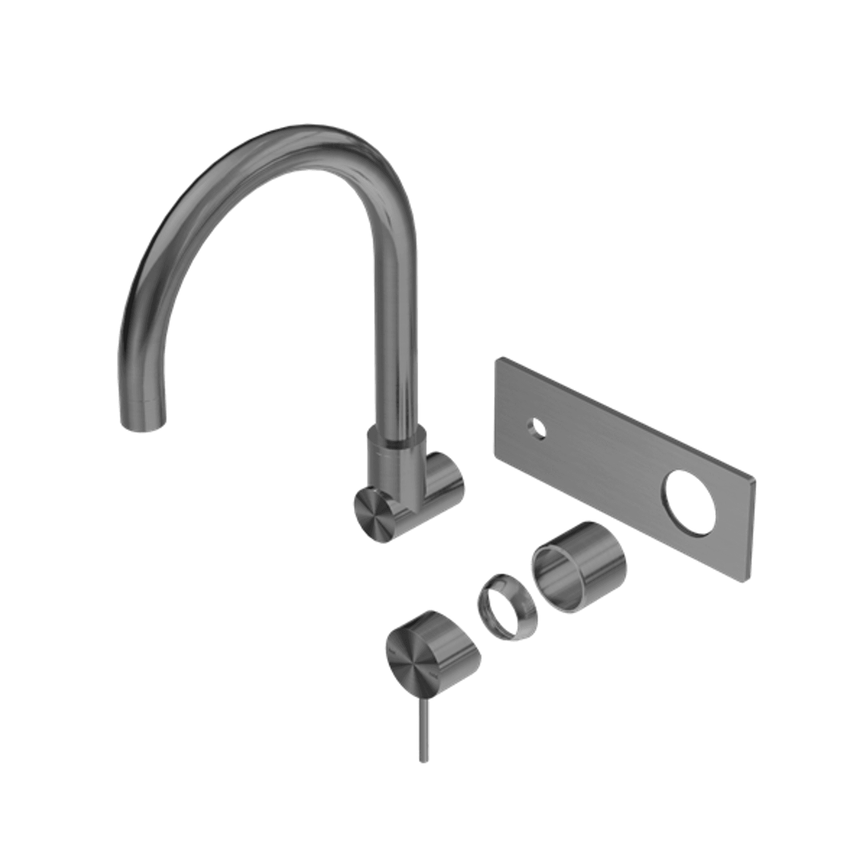 Mecca Wall Basin/Bath Mixer Swivel Spout Trim Kits Only Gun Metal