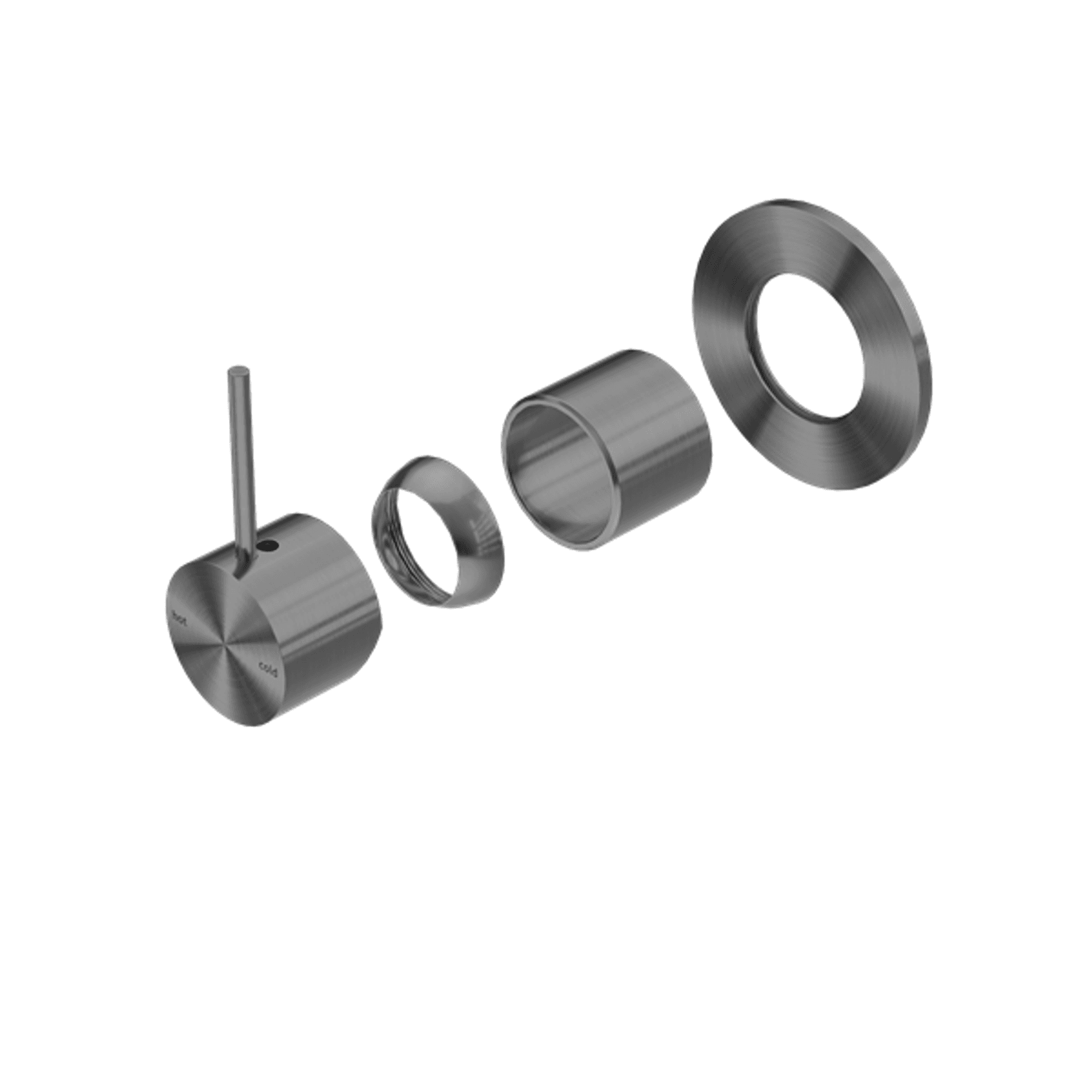 Mecca Shower Mixer Handle Up 80mm Plate Trim Kits Only Gun Metal