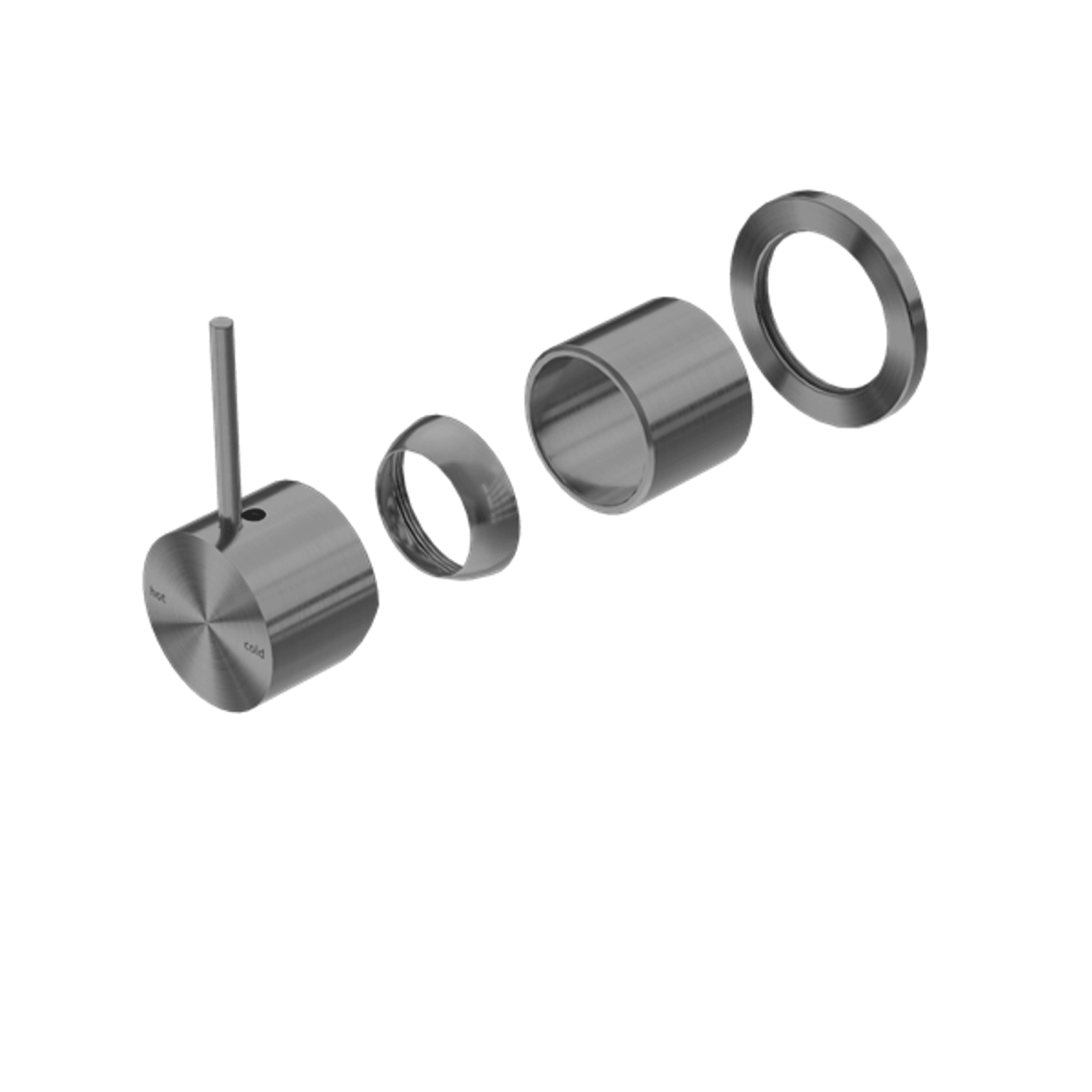Mecca Shower Mixer 60mm Handle Up Plate Trim Kits Only Gun Metal