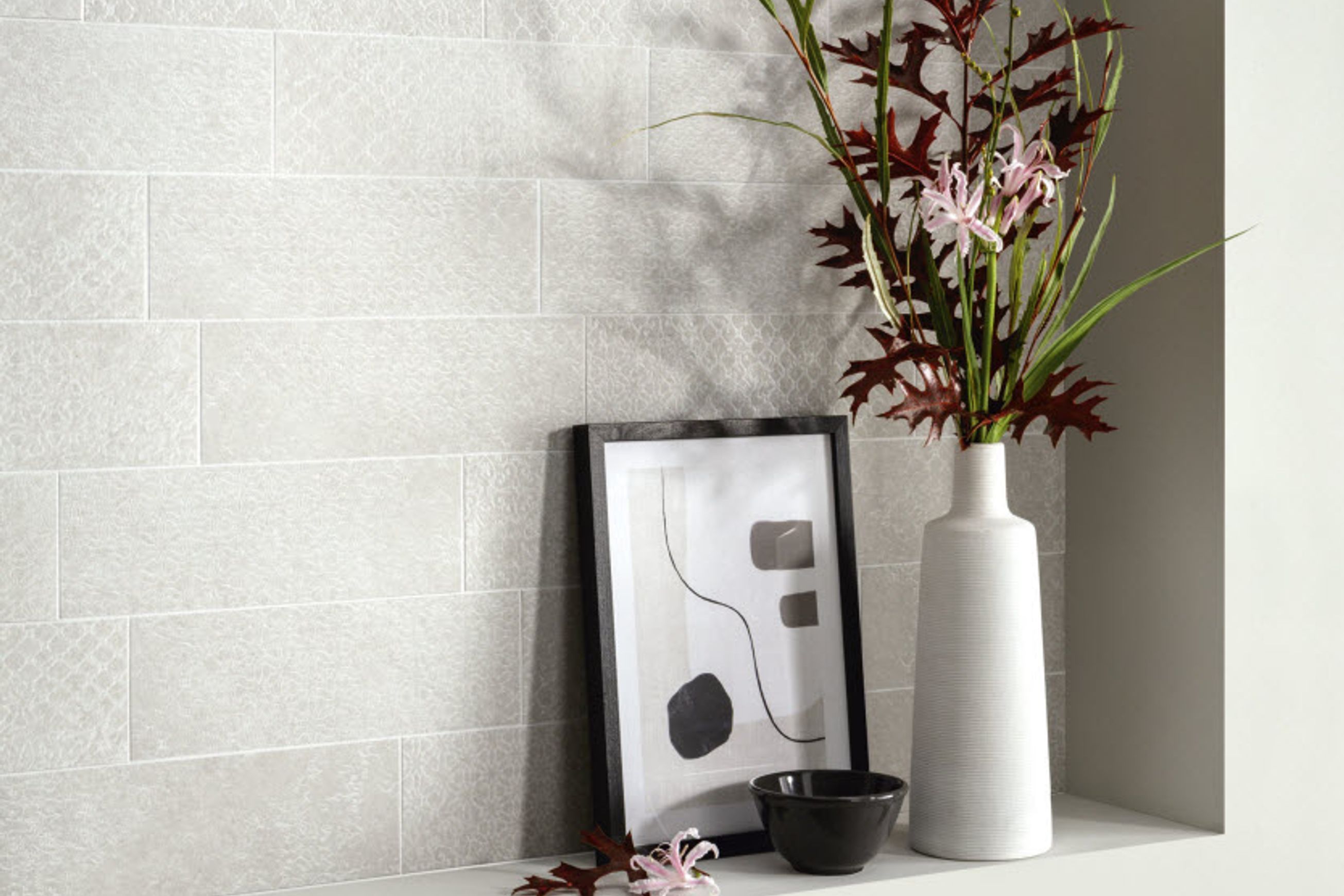 Nuances White Decor Lace Wall & Floor Tiles