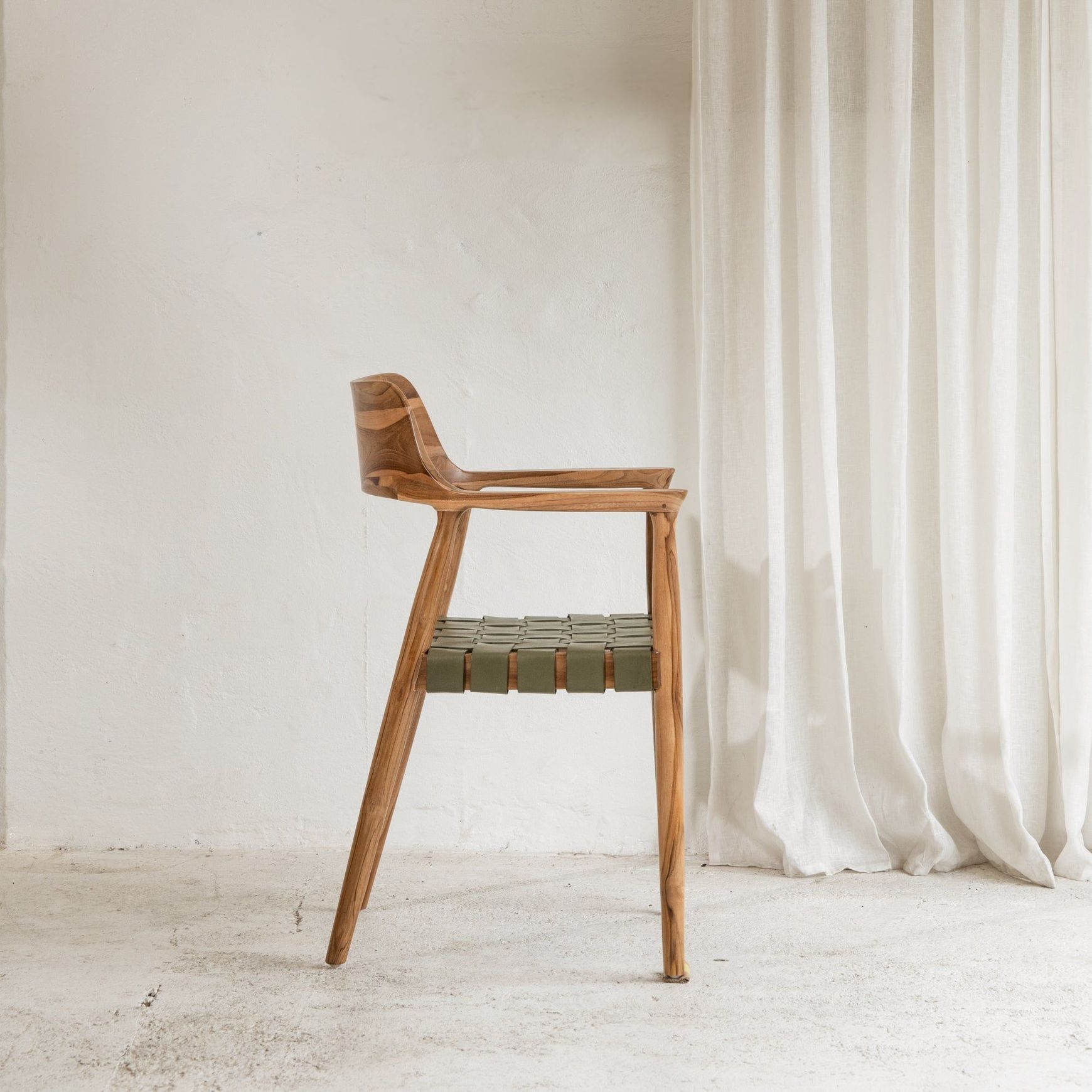 Vivica Dining Chair - Olive Leather