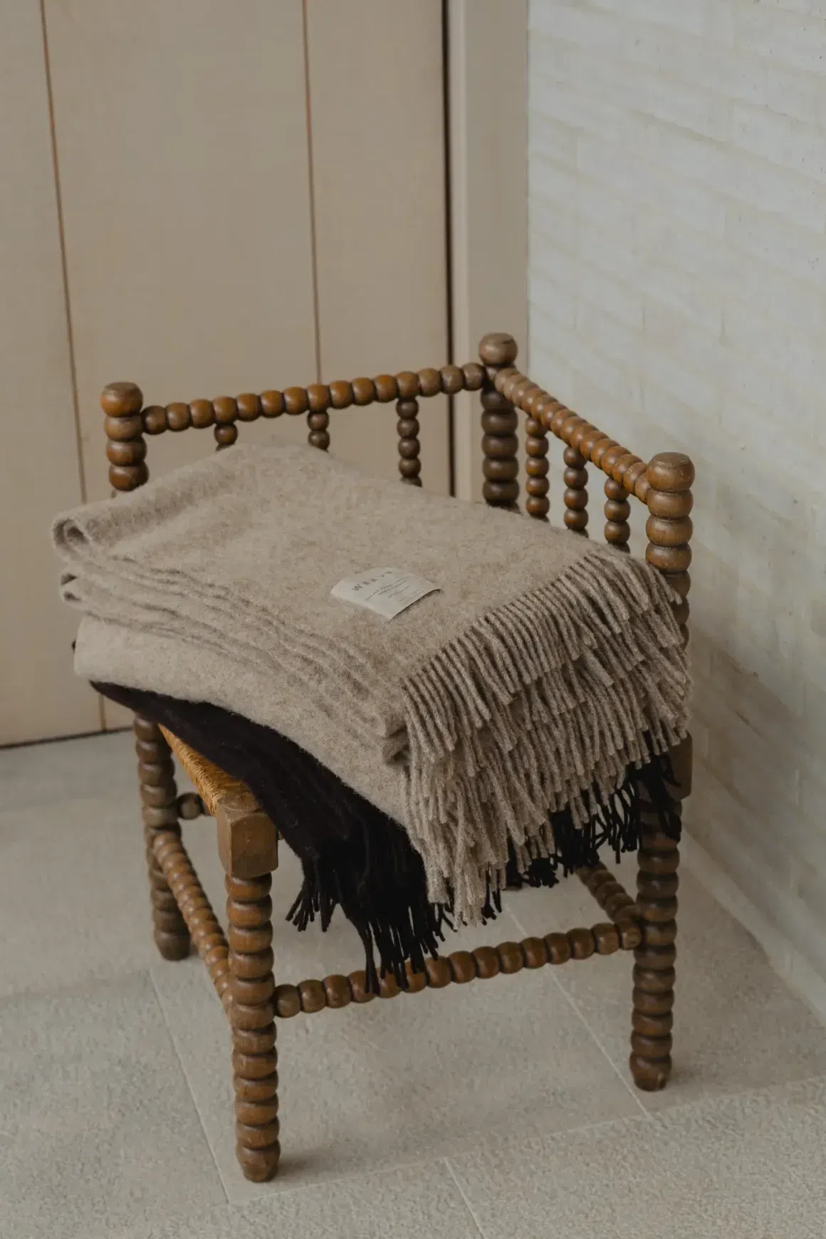Weave Home Nevis Throw Blanket - Oak | NZ Lambswool