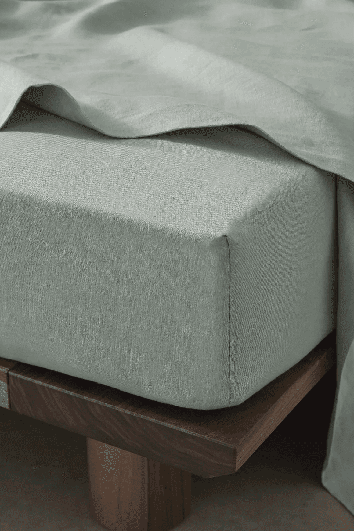 Ravello Linen Fitted Sheet - Sage | Weave Home Bed Linen