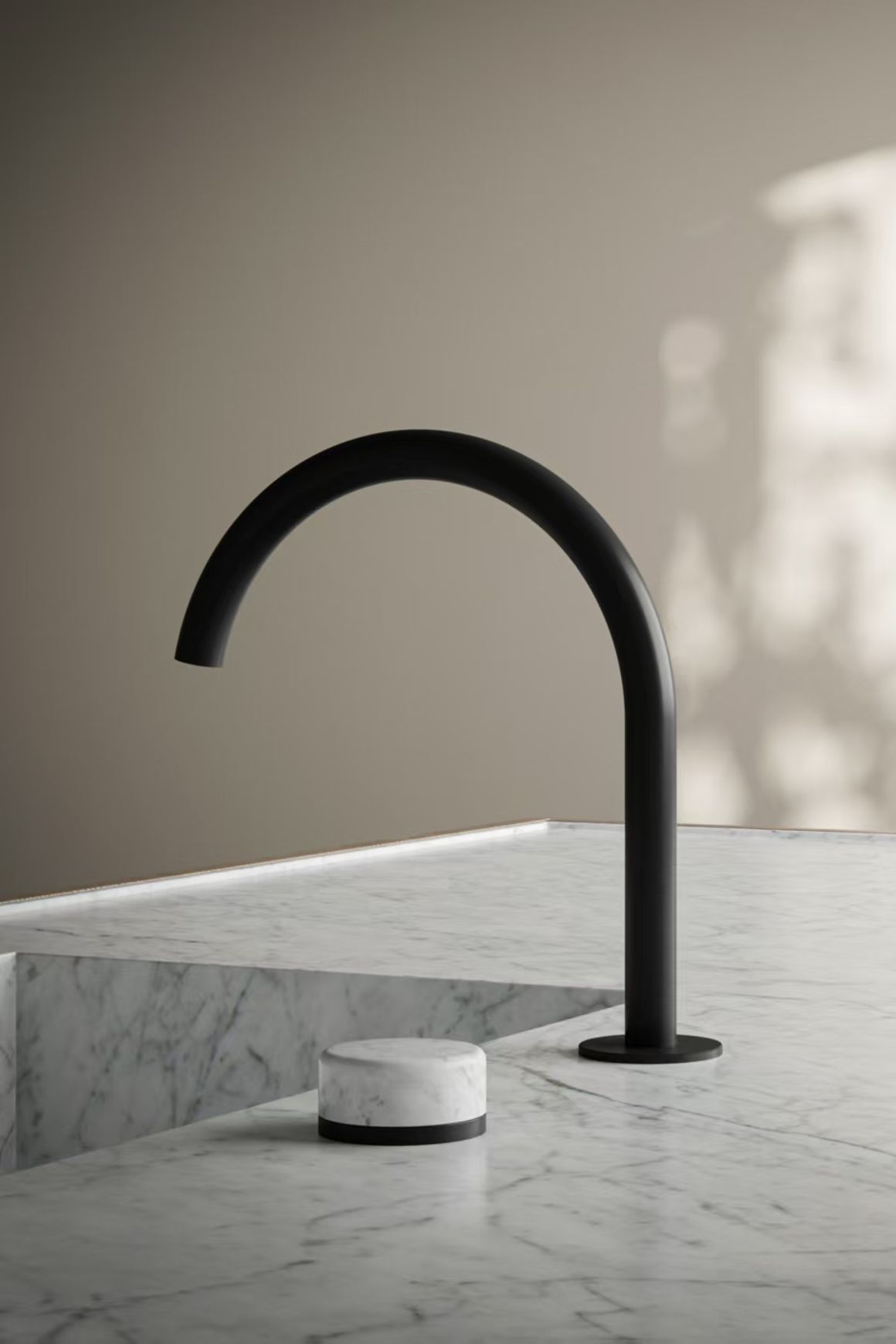 Serenity Bath/Kitchen Mixer Arc Spout Carrara Handle Matte Black